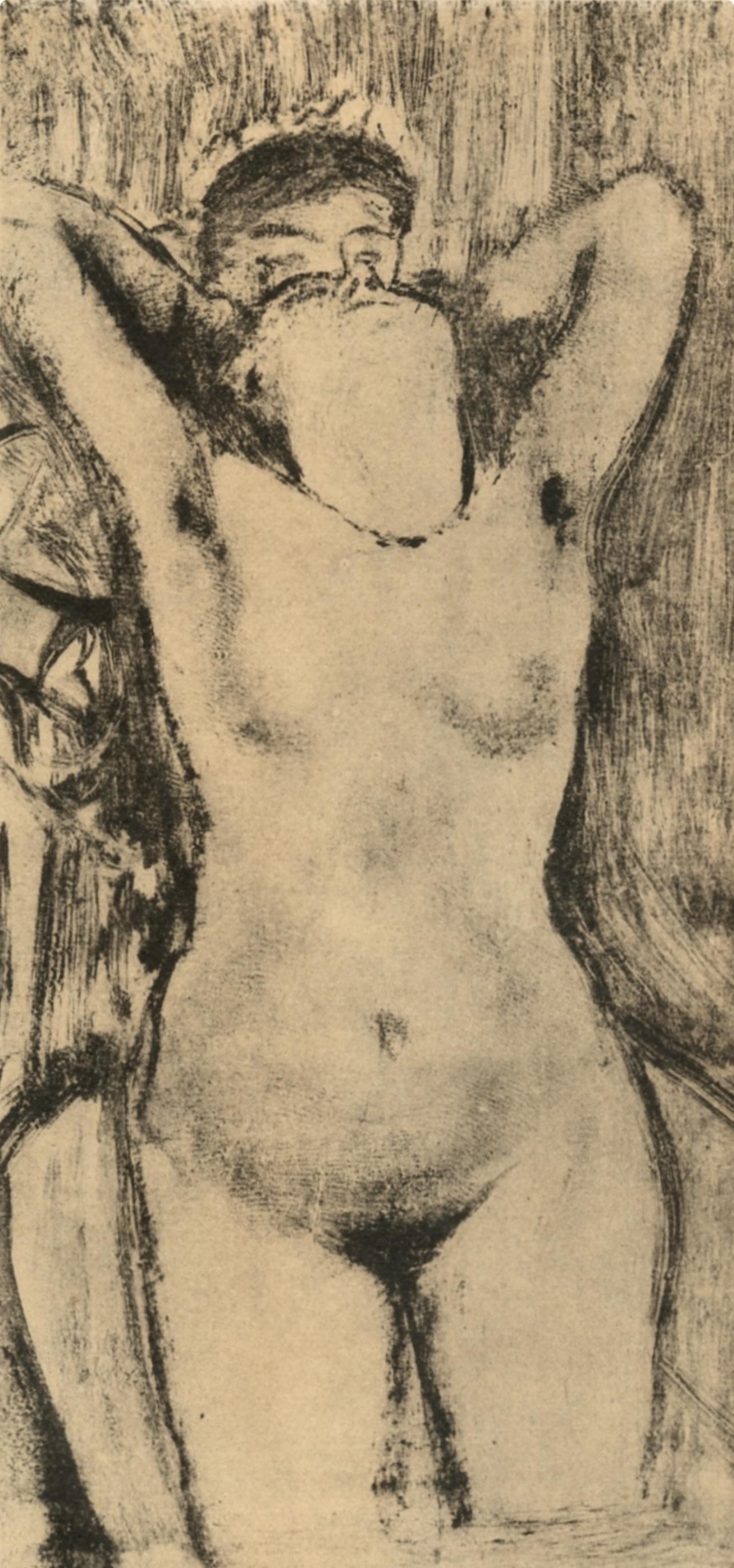 Degas, Femme debout dans une Baignoire, Les Monotypes (nach) – Print von Edgar Degas