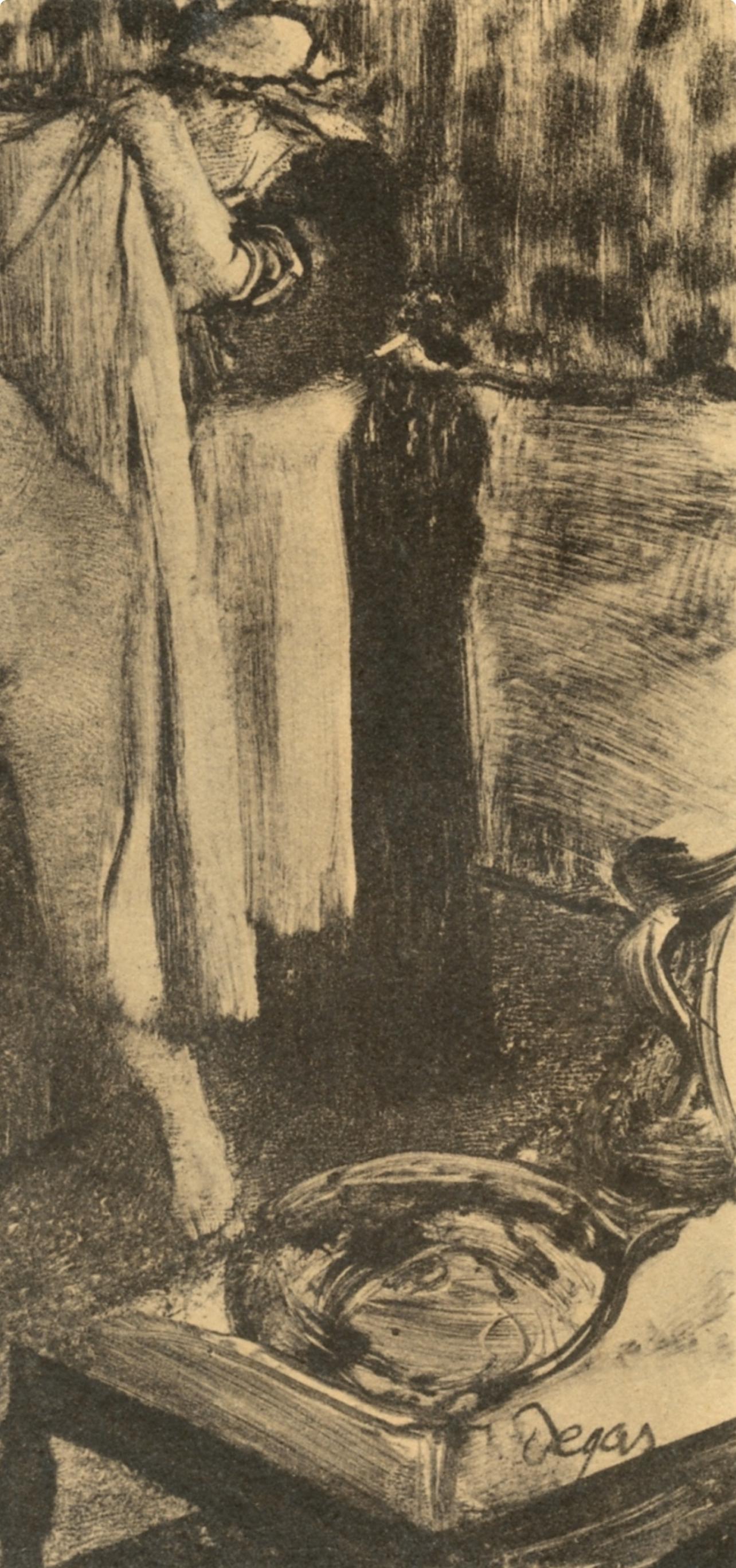 Degas, Femme sortant du bain, E. Degas Monotypien (nach) (Impressionismus), Print, von Edgar Degas