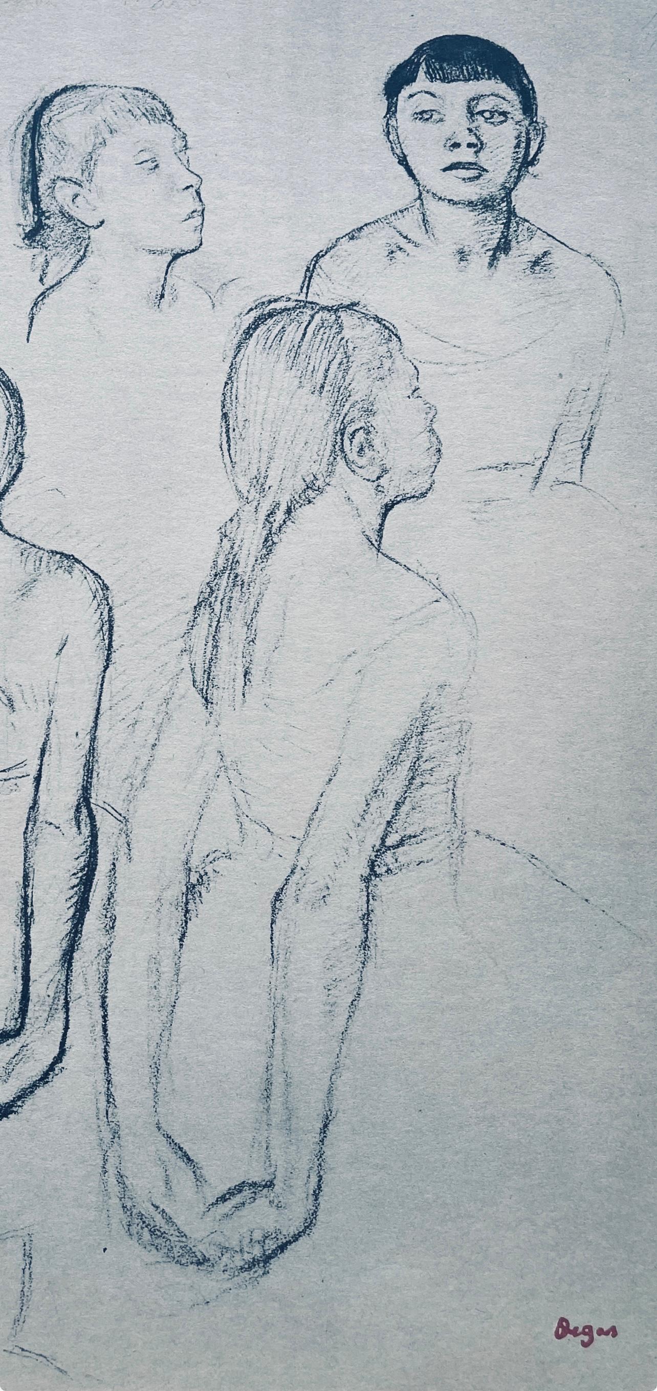 Degas, Quatre croquis d'une petite danseuse, Dix croquis de ballets (après) - Print de Edgar Degas