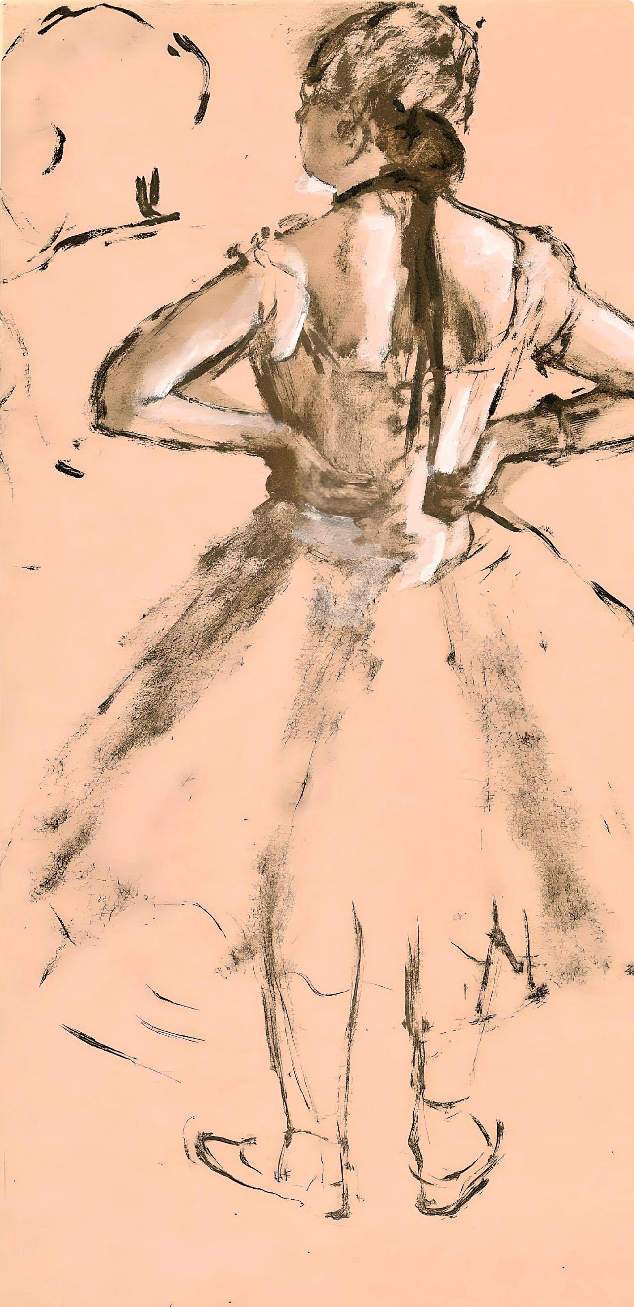 Degas, La Danseuse de dos, E. Degas Monotypes (after) - Impressionist Print by Edgar Degas