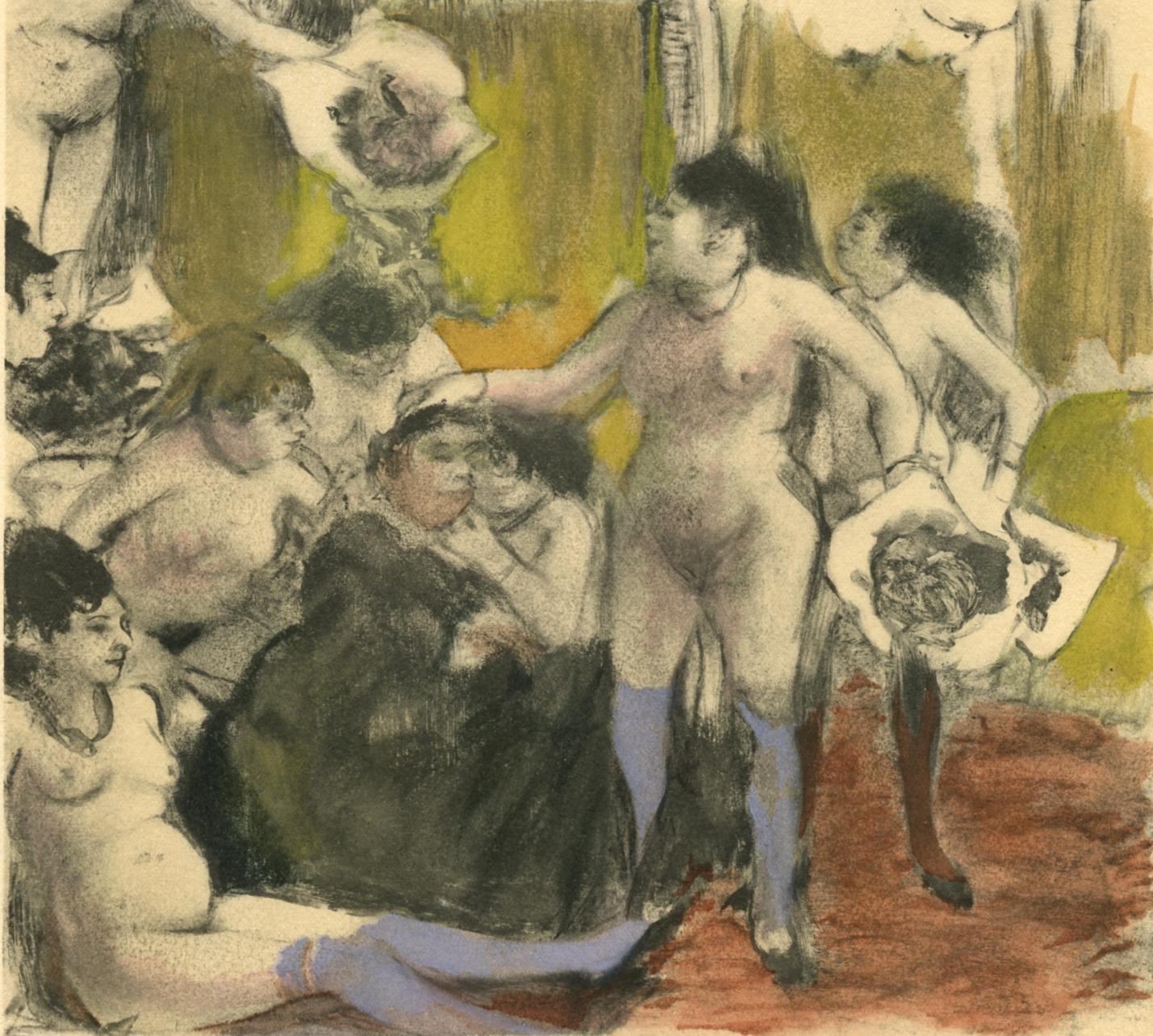 Edgar Degas Figurative Print - Degas, La Fete de la Patronne, Les Monotypes (after)