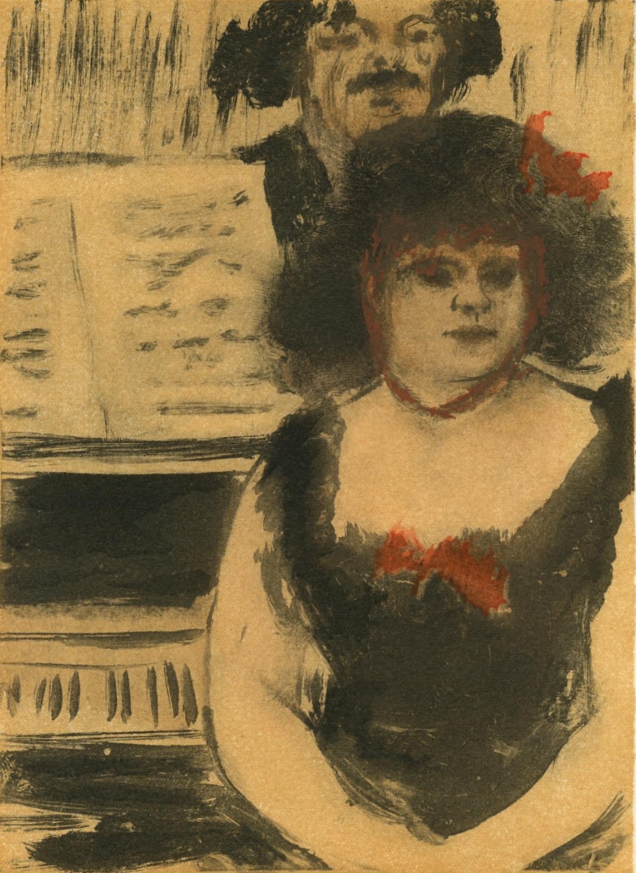 Edgar Degas Interior Print – Degas, La Pianiste et le Chanteur, Les Monotypes (nach)