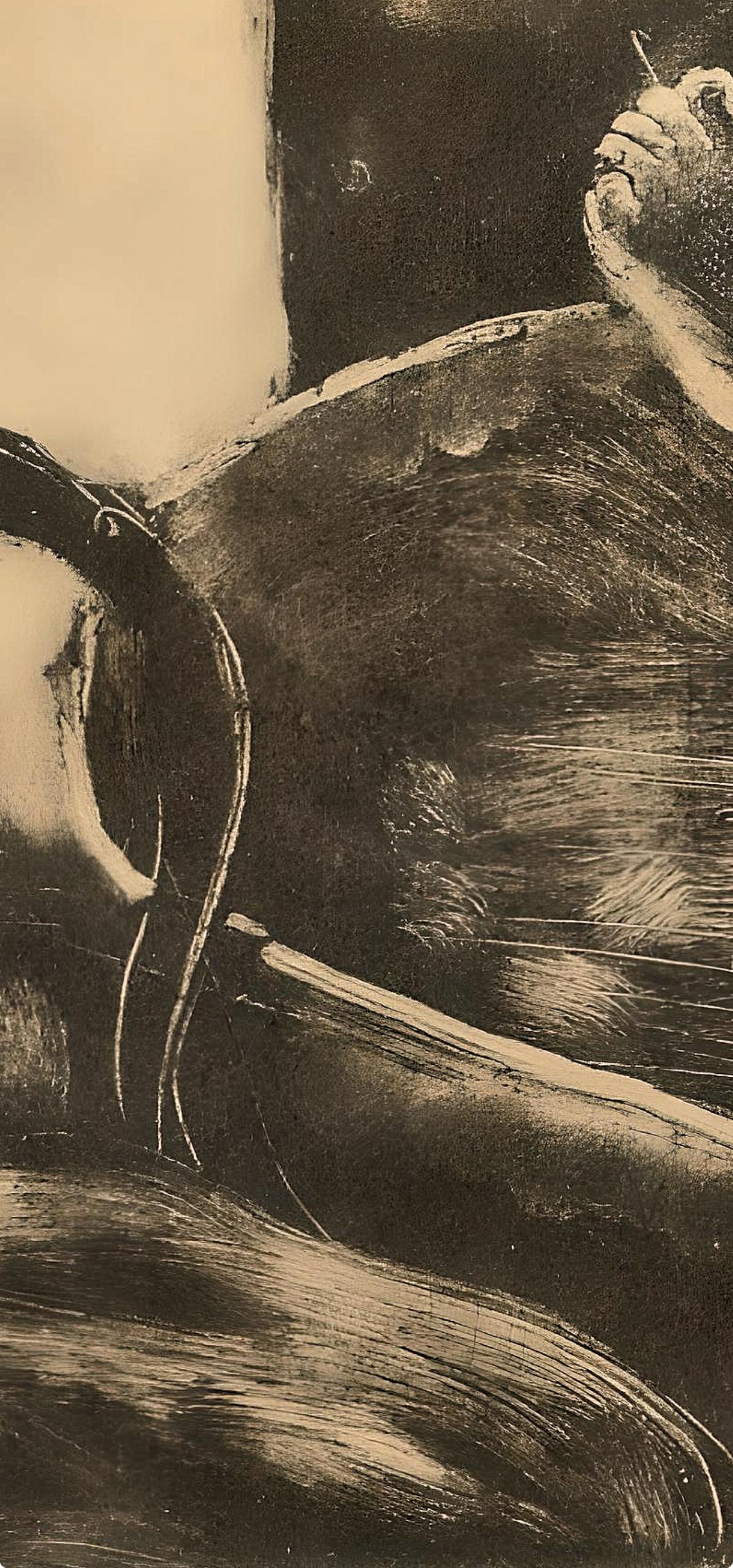 Degas, Le Bain, E. Degas Monotypes (after) - Impressionist Print by Edgar Degas