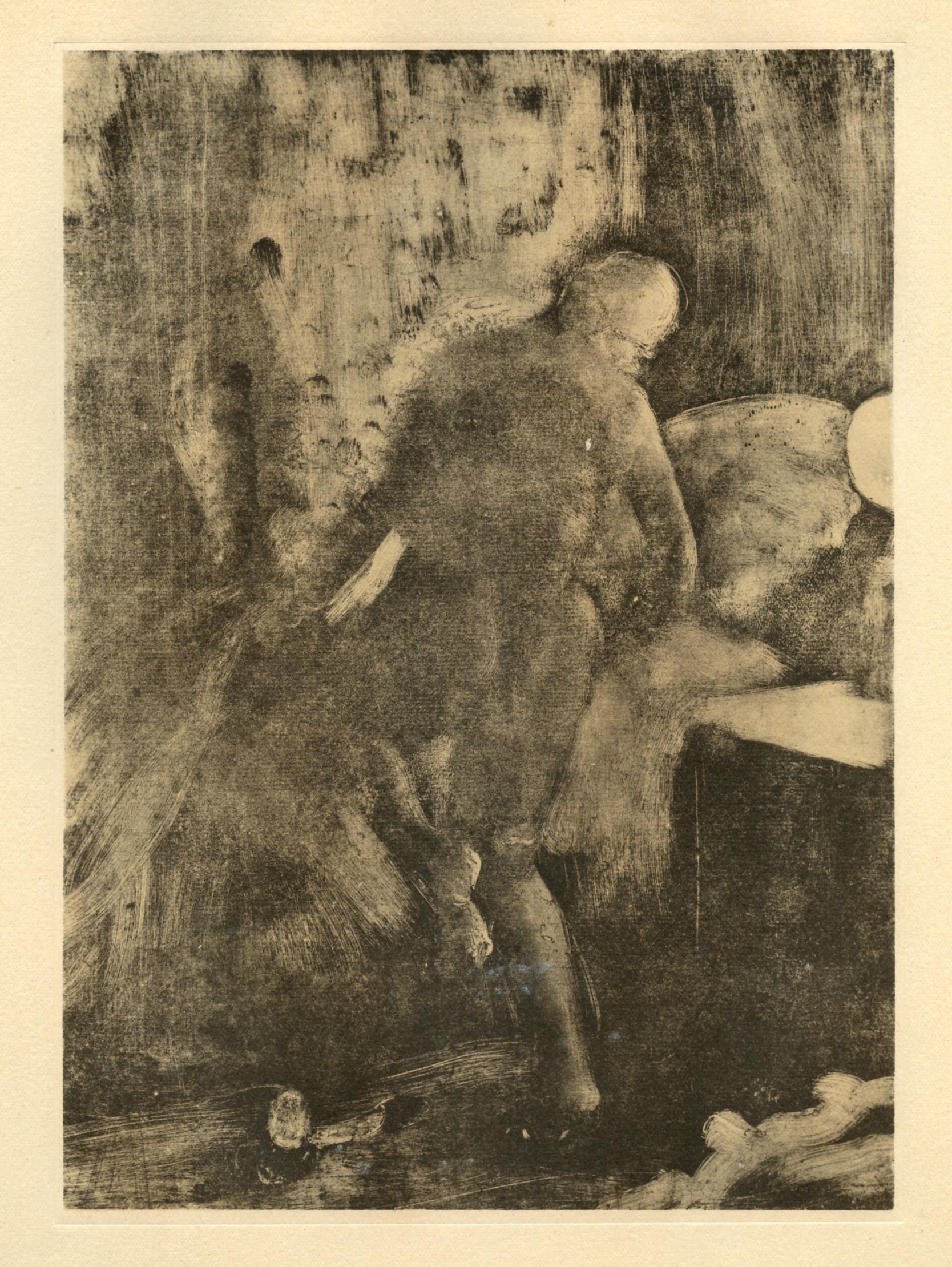 Medium: Engraving on vélin du Marais paper
Year: 1948
Paper Size: 12.25 x 9.125 inches; image size: 8.625 x 6.375 inches
Inscription: Unsigned and unnumbered, as issued
Notes: From the volume, E. Degas Monotypes, 1948. Published by Quatre