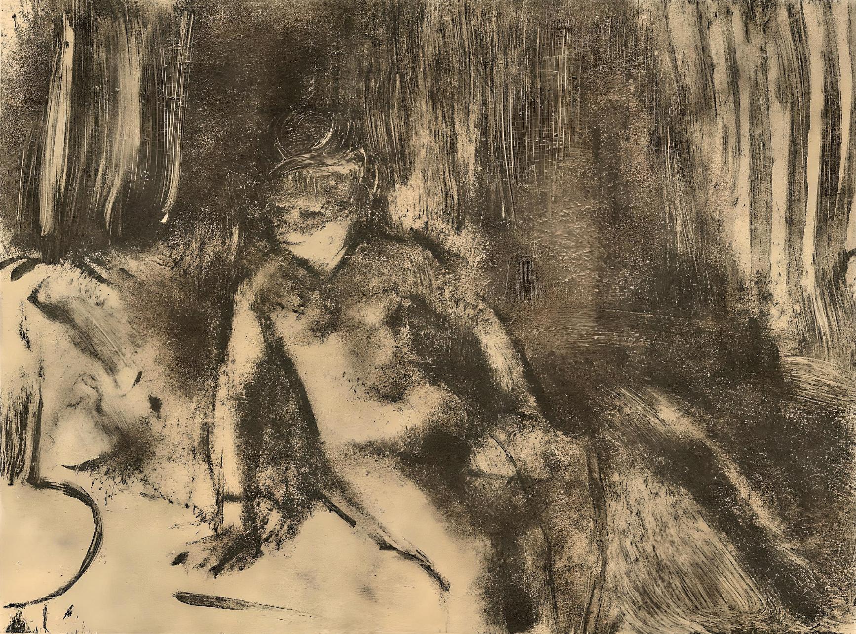 Figurative Print Edgar Degas - Degas, Le Coucher, E. Degas Monotypes (après)