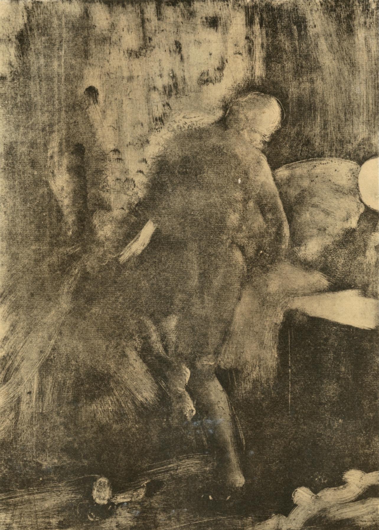 Edgar Degas Figurative Print - Degas, Le Coucher, Les Monotypes (after)