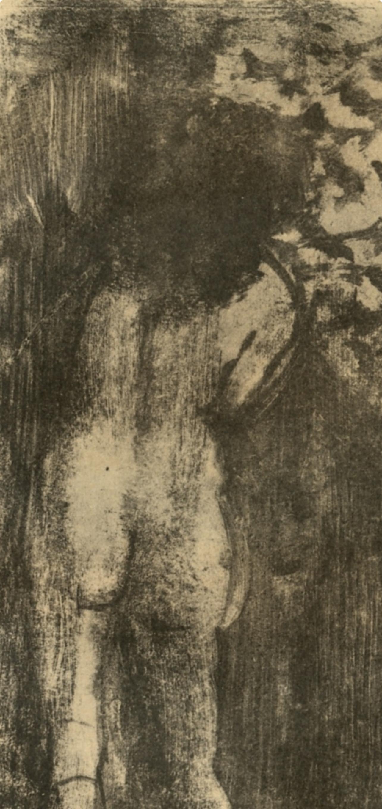 Kupferstich auf Marais-Velin-Papier. Unsigniert und nicht nummeriert, wie ausgegeben. Guter Zustand; nie gerahmt oder mattiert. Anmerkungen: Aus dem Band, E. Degas Les Monotypes, 1948. Herausgegeben von Quatre Chemins-Editart, Paris; gedruckt von