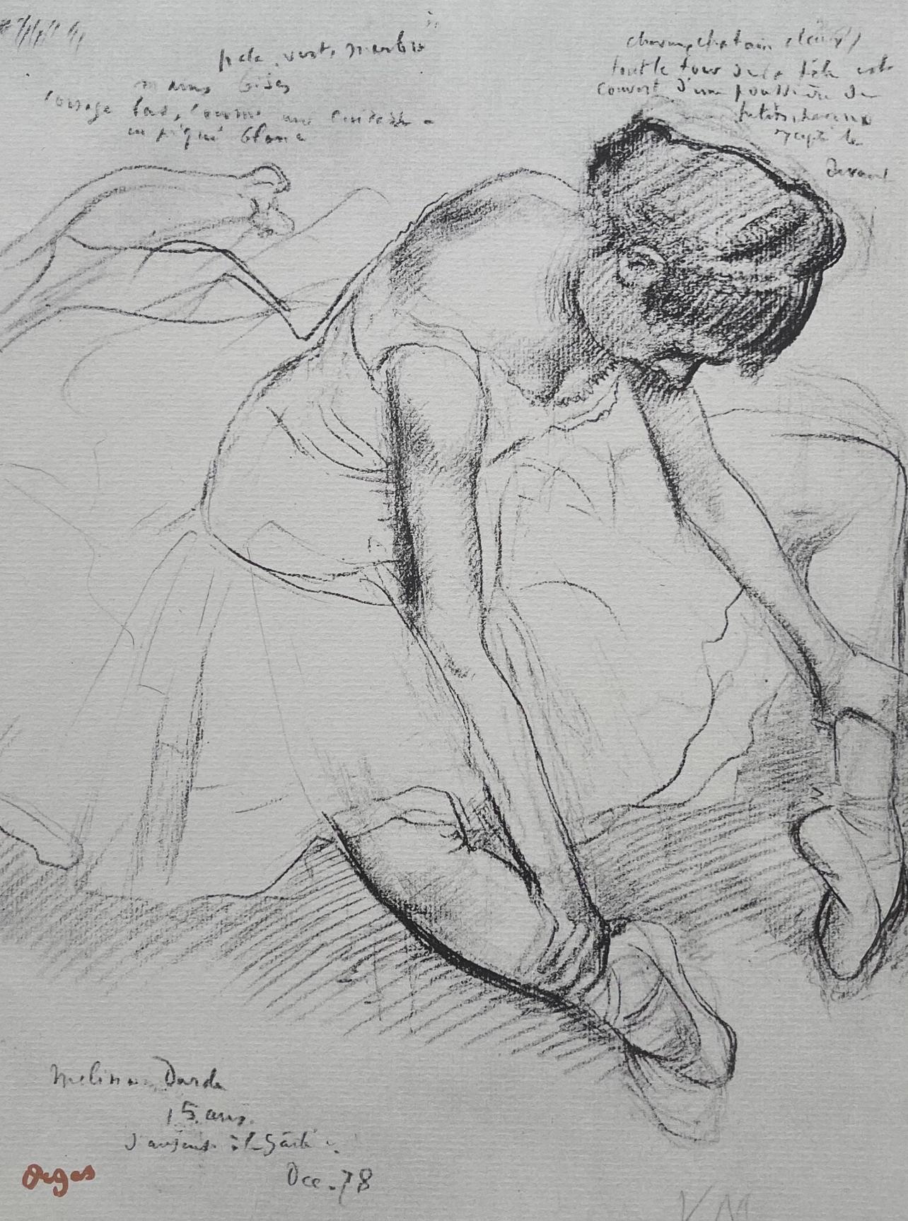 Edgar Degas Interior Print – Degas, Melina Darde, Zehn Ballettskizzen (nach)