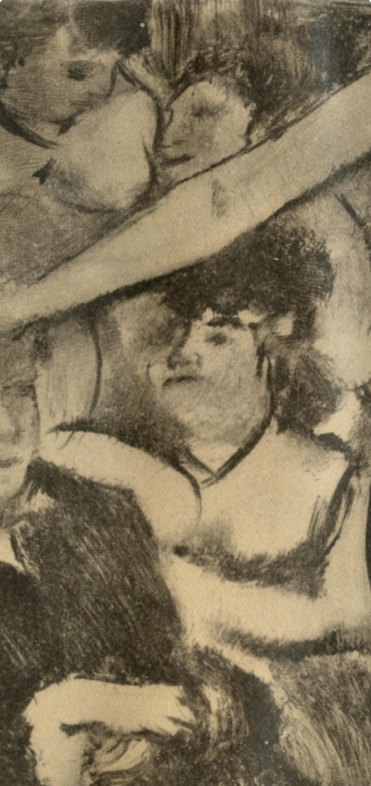 Degas, Petite Fete de la Patronne, E. Degas Monotypes (after) - Brown Landscape Print by Edgar Degas