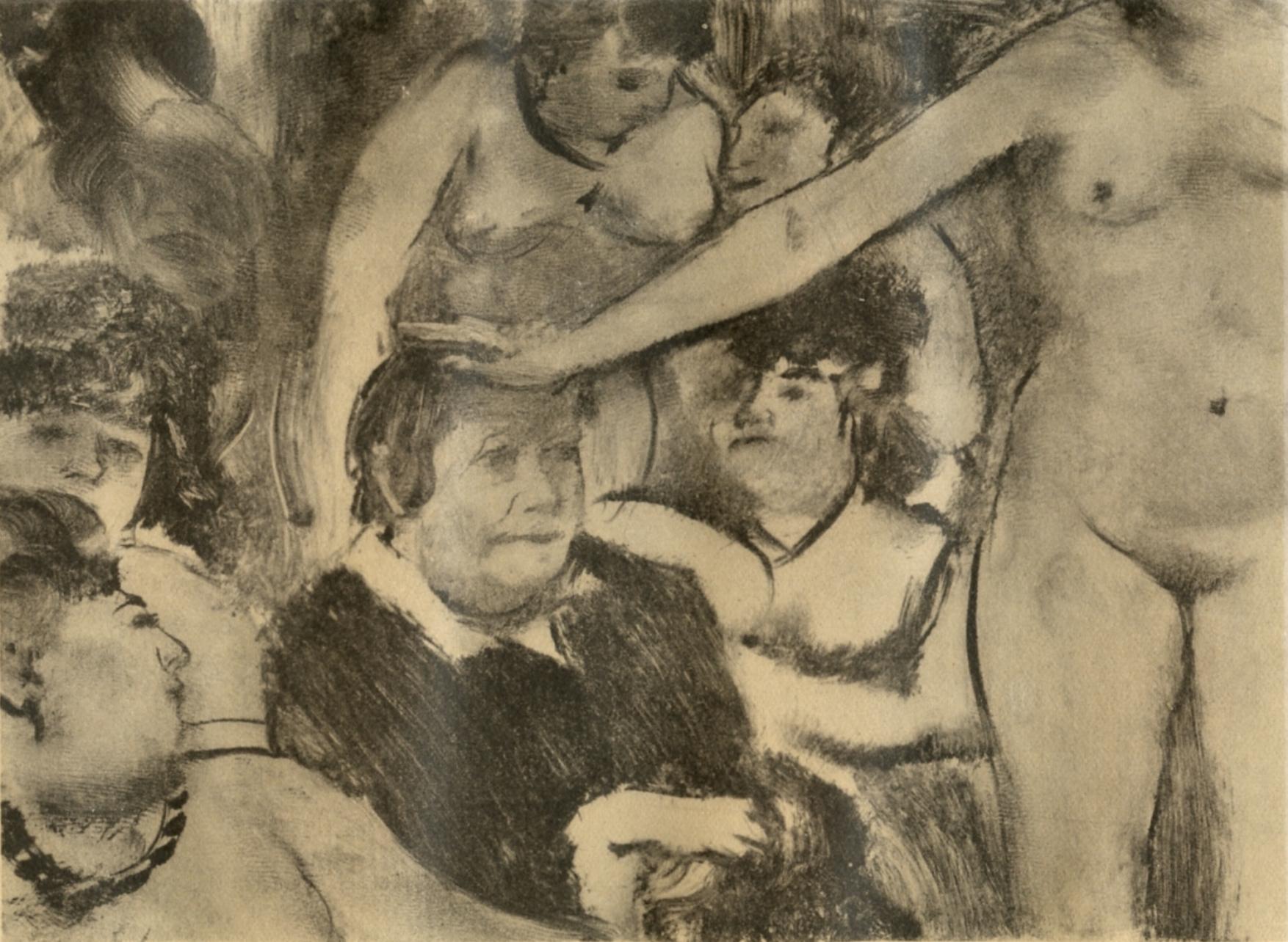 Edgar Degas Landscape Print - Degas, Petite Fete de la Patronne, E. Degas Monotypes (after)