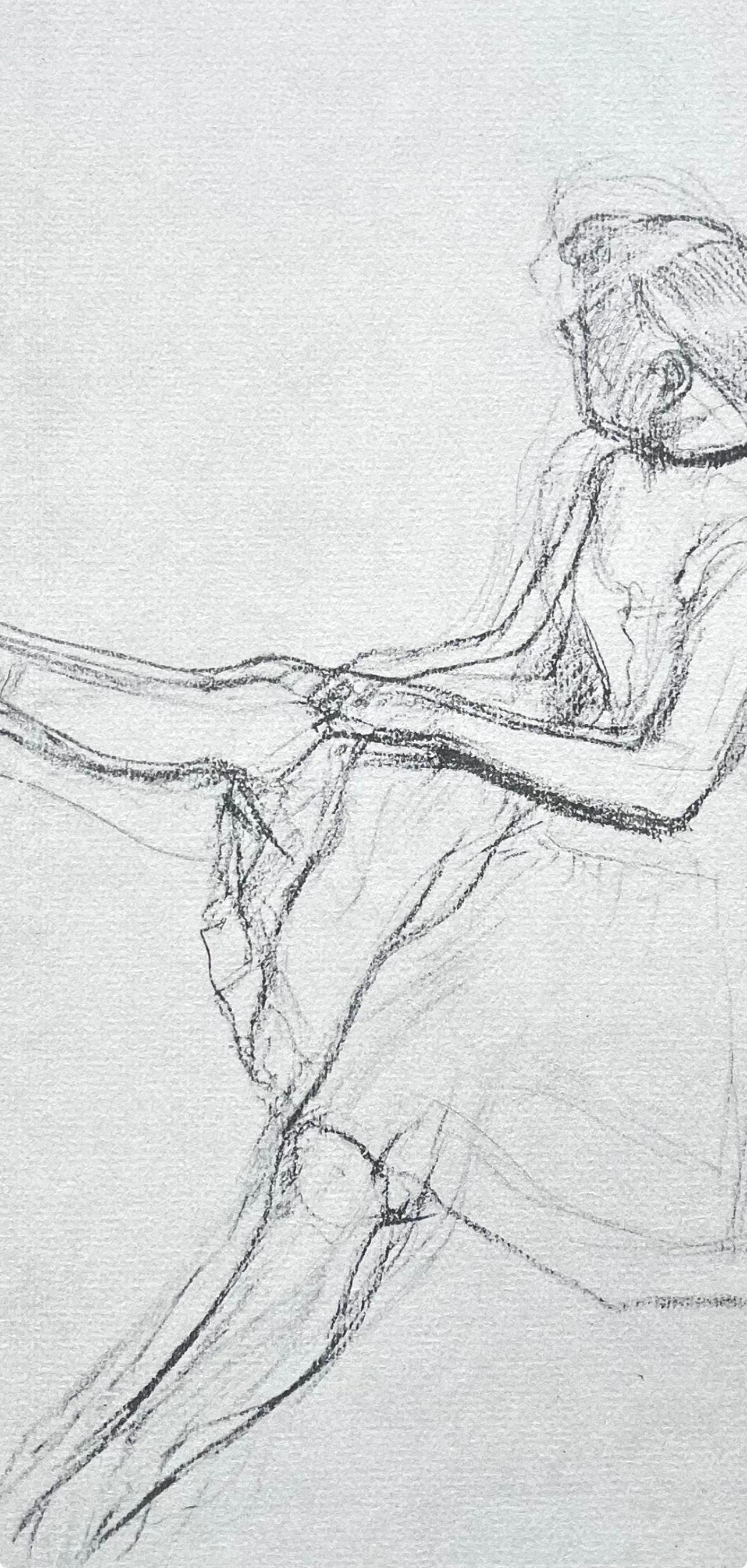 Degas, Seated dancer, removing her slipper, Ten Ballet Sketches (after) - Impressionist Print by Edgar Degas