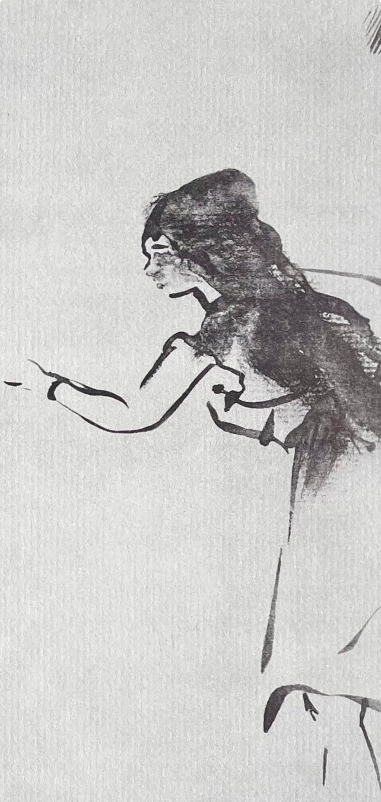Degas, Sketch of Dancers, Ten Ballet Sketches (after) - Gray Landscape Print by Edgar Degas
