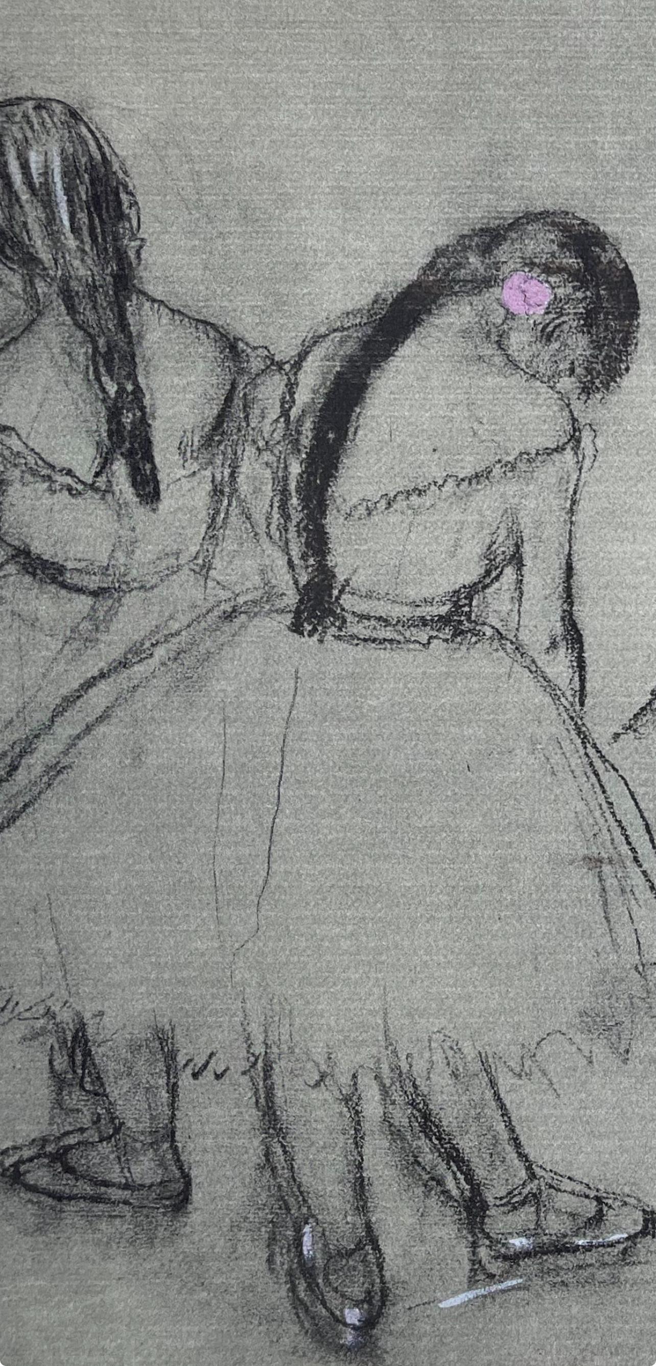 Degas, Three dancers, Ten Ballet Sketches (after) - Impressionist Print by Edgar Degas