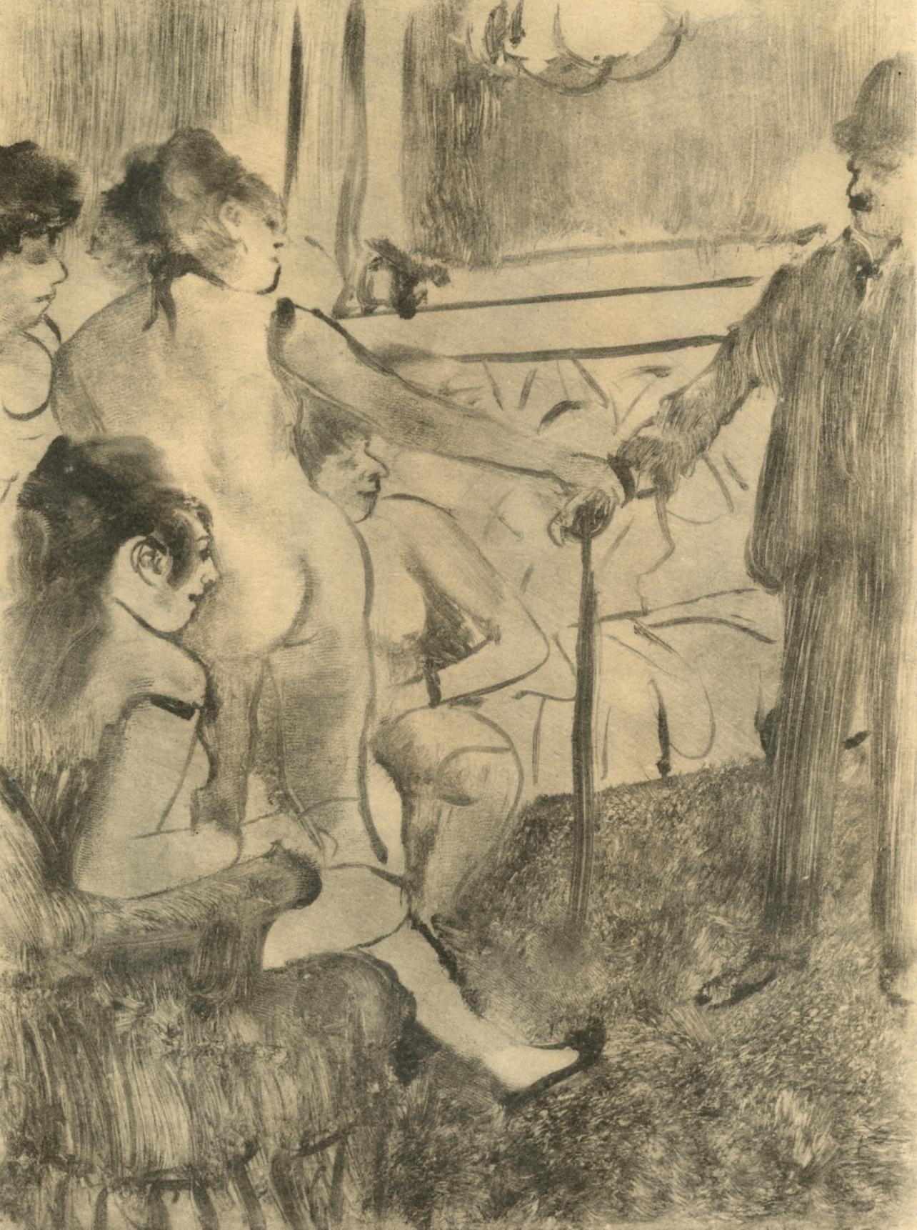 Edgar Degas Interior Print - Degas, Un Client serieux, Les Monotypes (after)