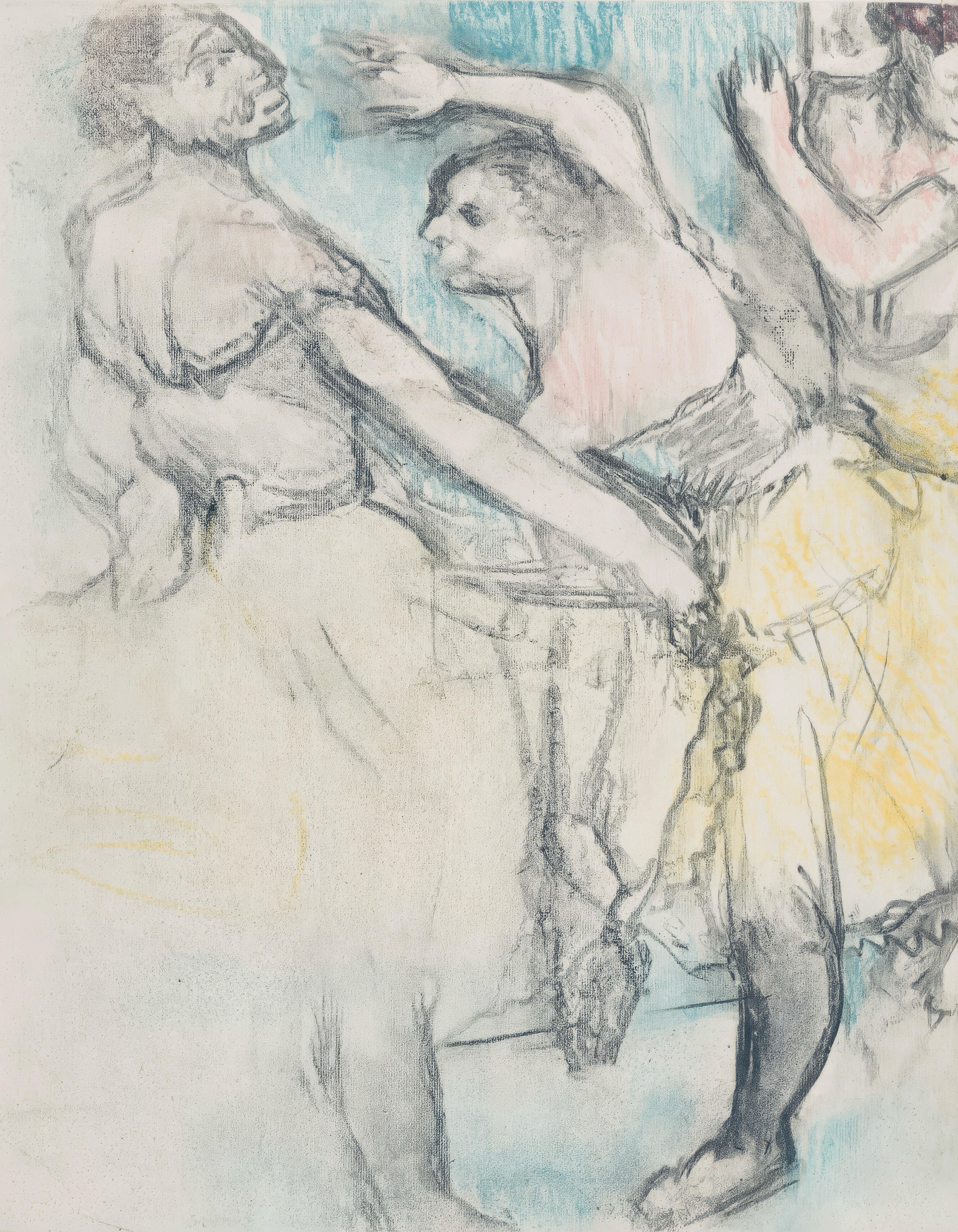Este exquisito grabado de Edgar Degas (1834-1917), titulado Danseuses a lOpera (Bailarinas en la ópera), procede del célebre álbum Degas Danse dessin (Dibujos de danzas de Degas), publicado por Ambroise Vollard, París, y realizado por Maurice Potin,