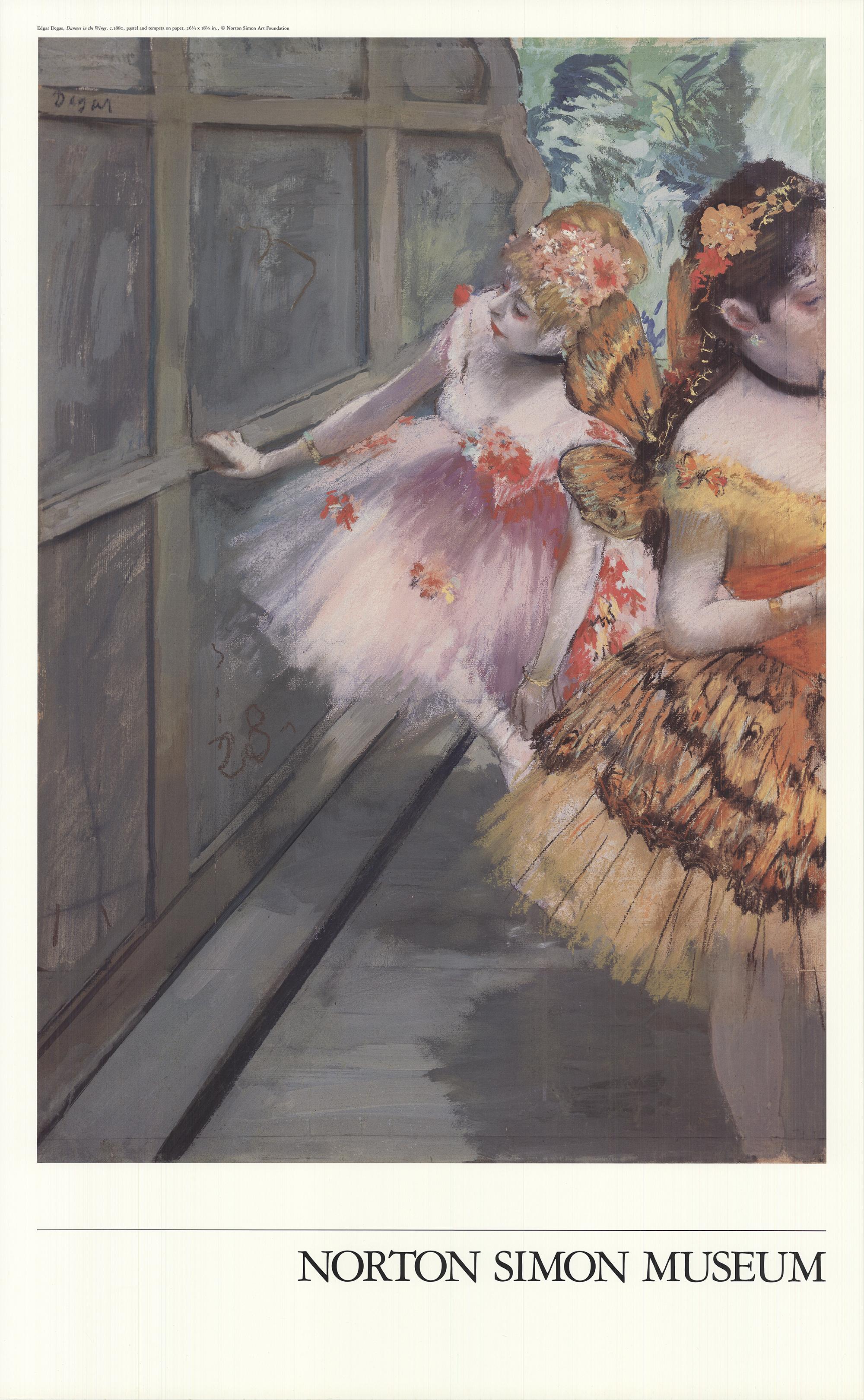 Exhibition Poster of Dancers in the Wings 33.25" x 20.5"  - Print by after Edgar Degas 