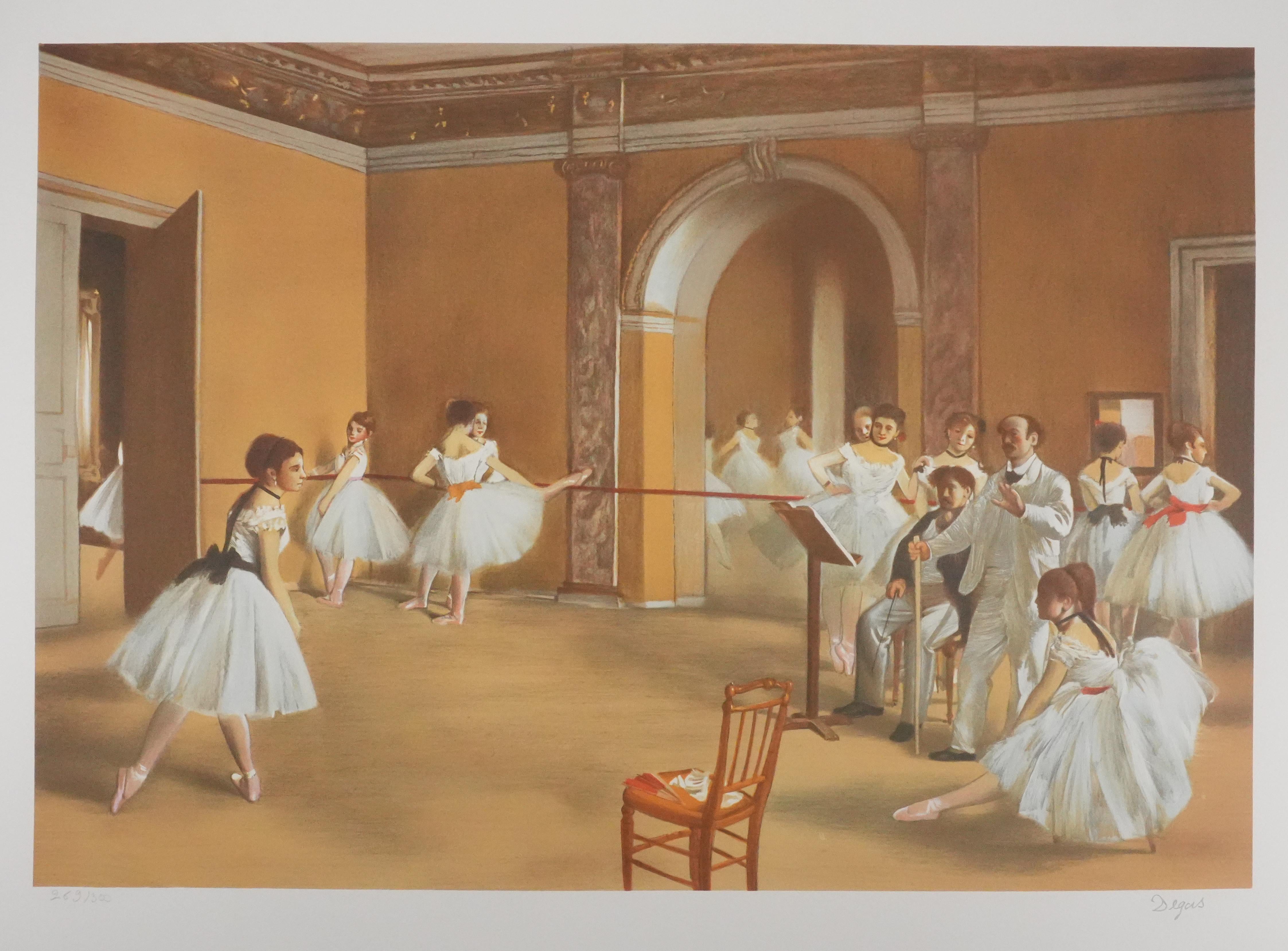 Das Tanzzentrum an der Pariser Oper - Lithographie Signiert (Impressionismus), Print, von Edgar Degas