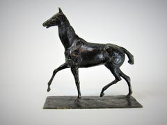 Zertifiziert Edgard Degas Bronze eines Pferdes : (Pferd geht in hohem Tempo)
