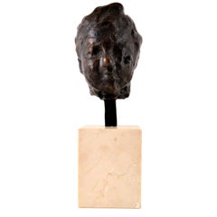 Antique Bronze Sculpture Edgar Degas, "Tête, étude portrait de Madame S, " 1892