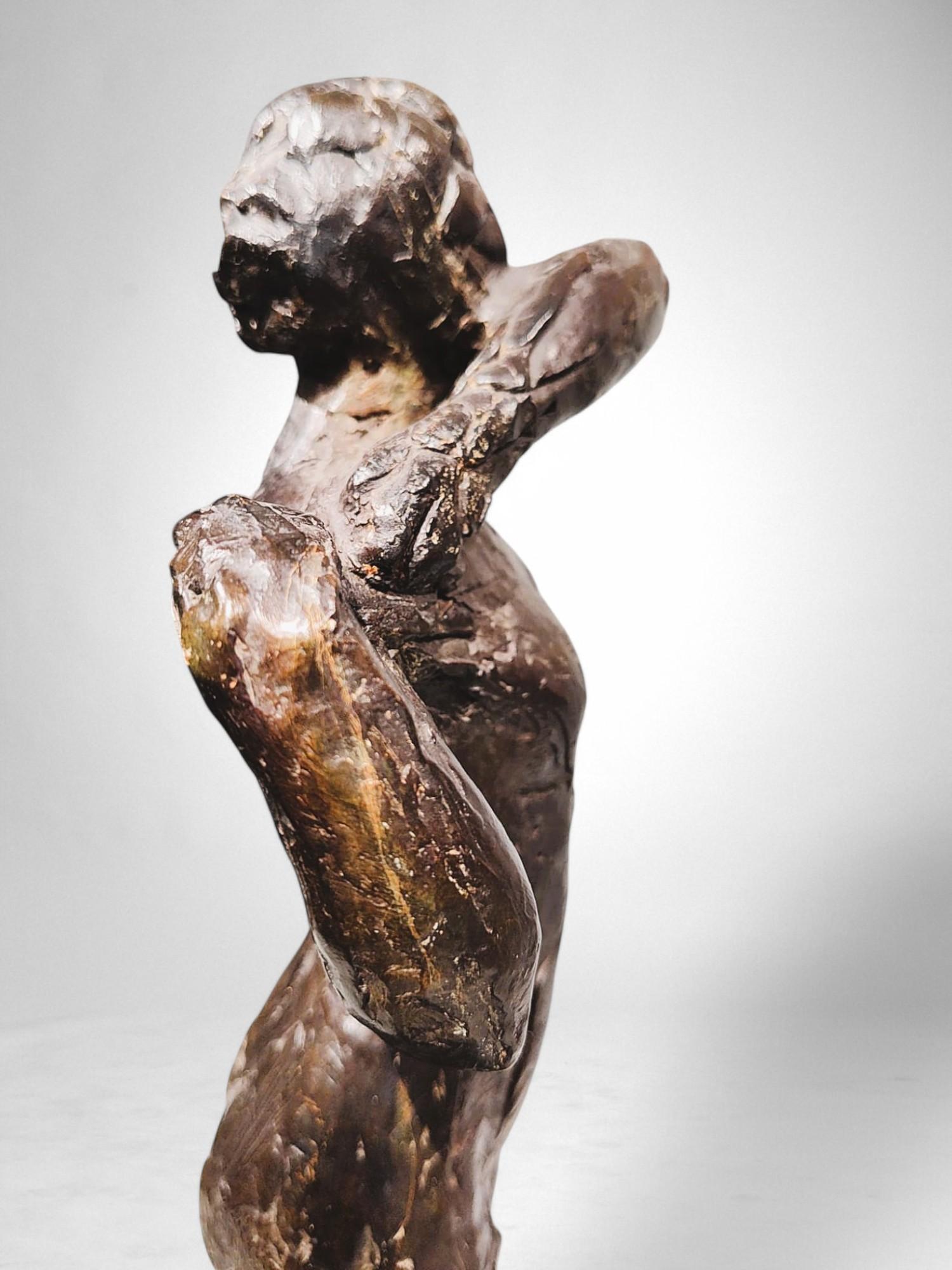 Dancer fastening the shoulder strap of her bodice – Edgar Degas, bronze cast by For Sale 2