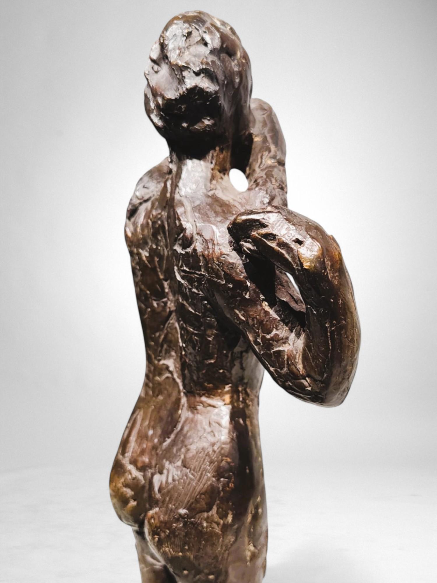 Dancer fastening the shoulder strap of her bodice – Edgar Degas, bronze cast by For Sale 3