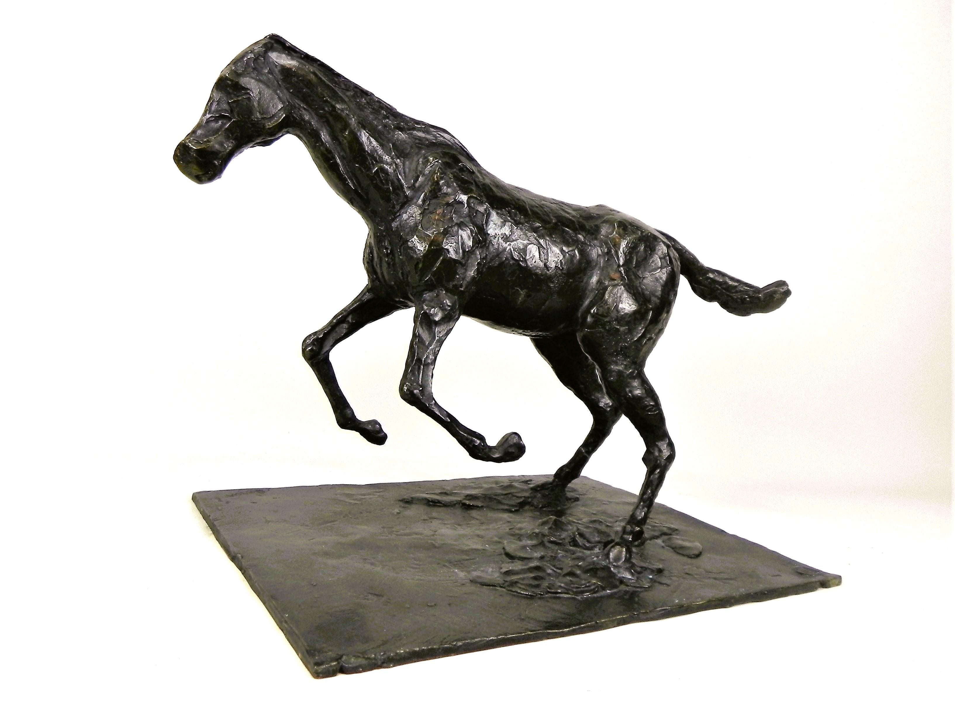 Edgard Degas: Horse Clearing an Obstacle (work 48 /certified by Comité Degas) - Impressionist Sculpture by Edgar Degas