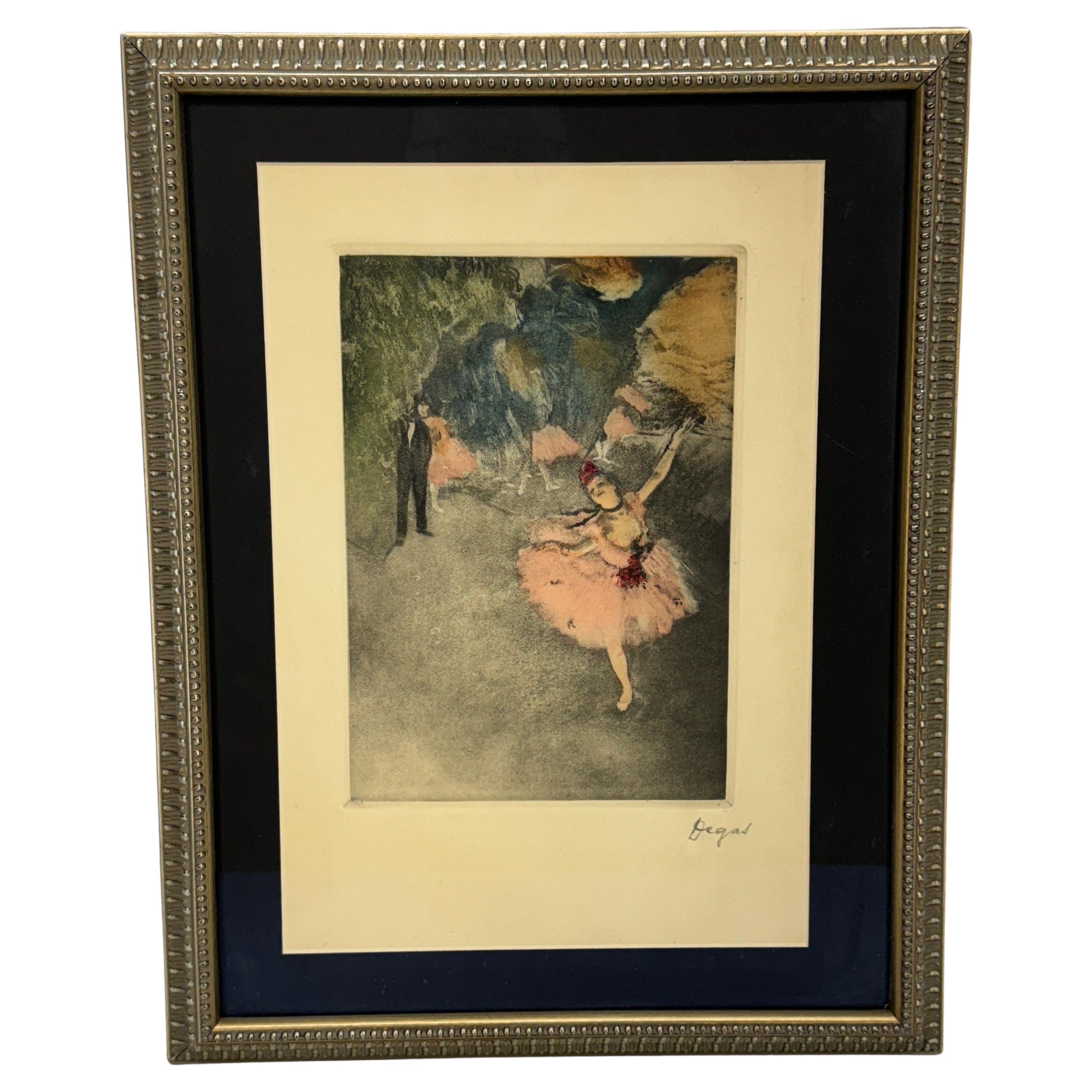 Edgar Degas " De Ster " The Star Etching and Aquatint Art, Framed