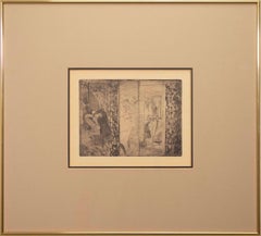 Edgar Degas Loges d'Actrices Modern Figurative Etching on Paper 1879-80 Framed