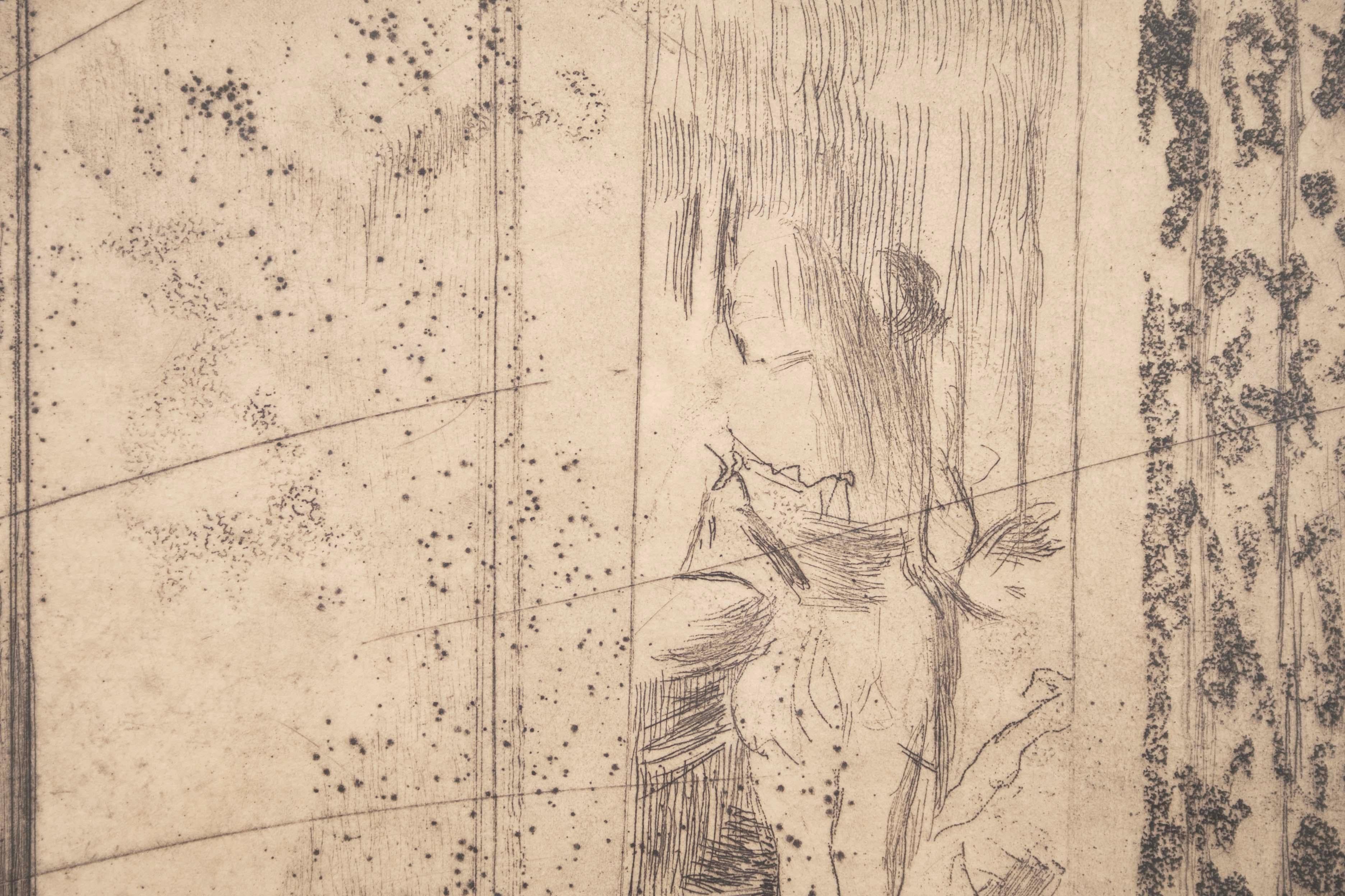 Late 19th Century Edgar Degas Loges d'Actrices Modern Figurative Etching on Paper 1879-80 Framed For Sale
