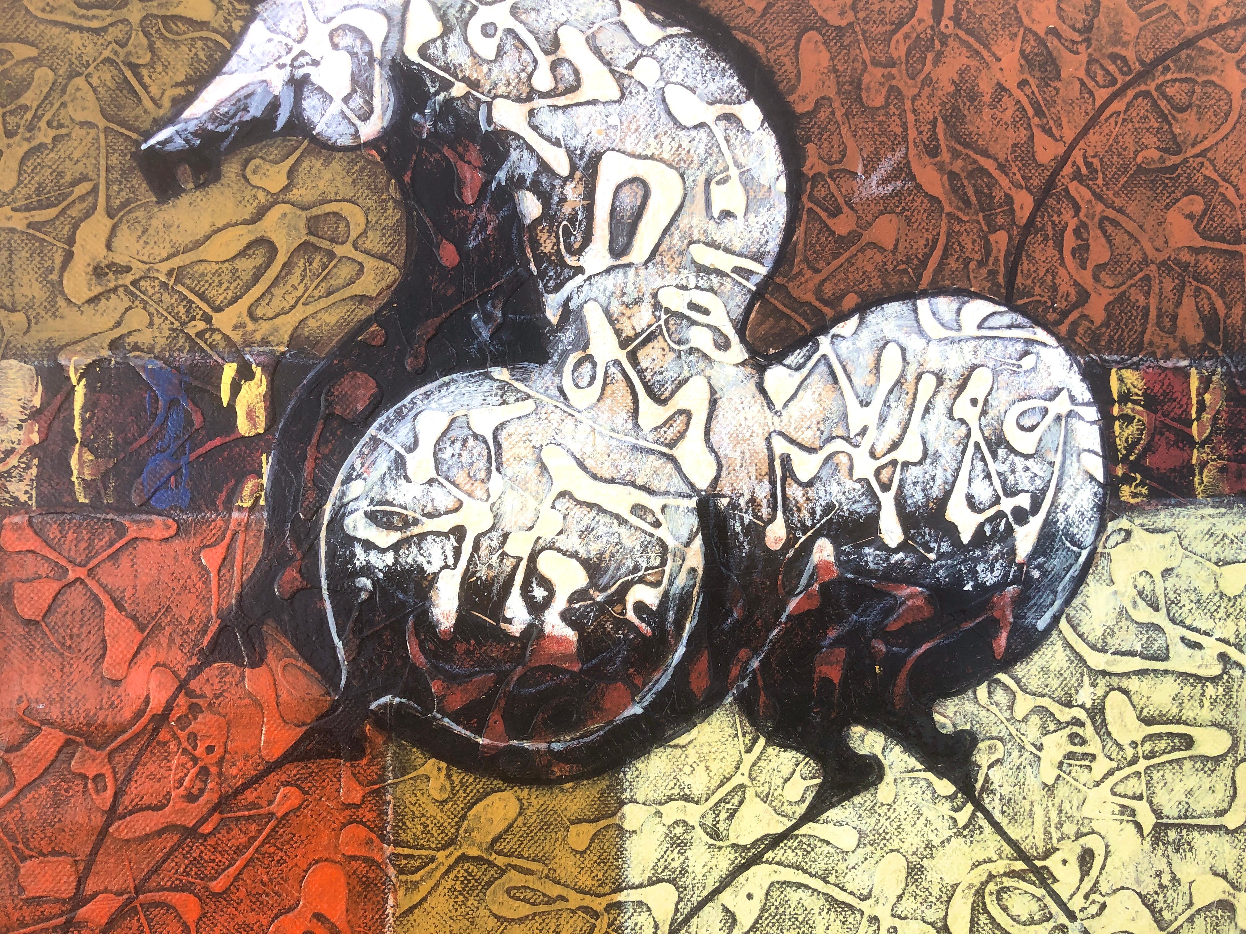 Pferd, Acryl auf Leinwand, Gemälde des Surrealismus im Angebot 3