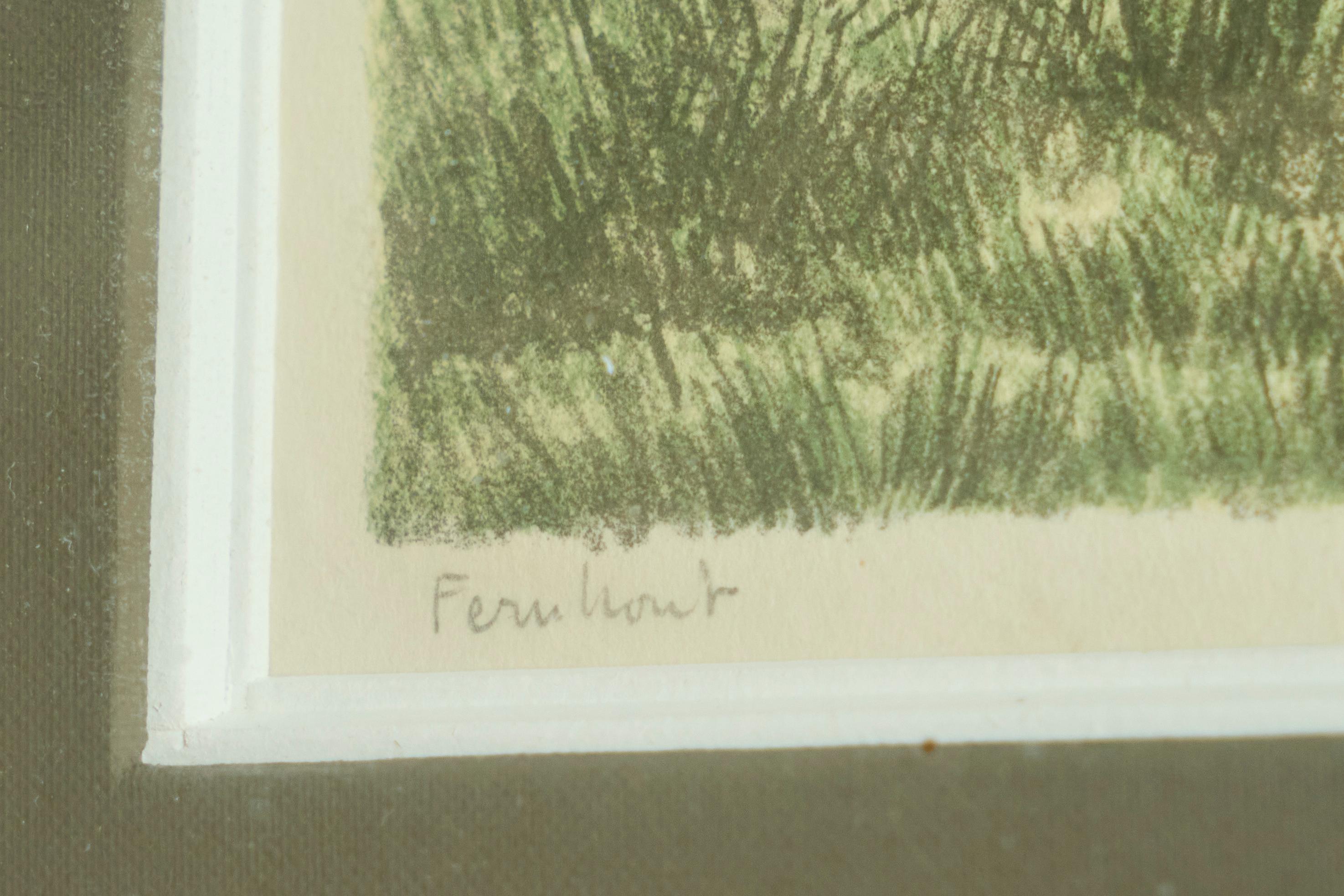 Bois Edgar Fernhout Lithographie signée à la main 1947 en vente