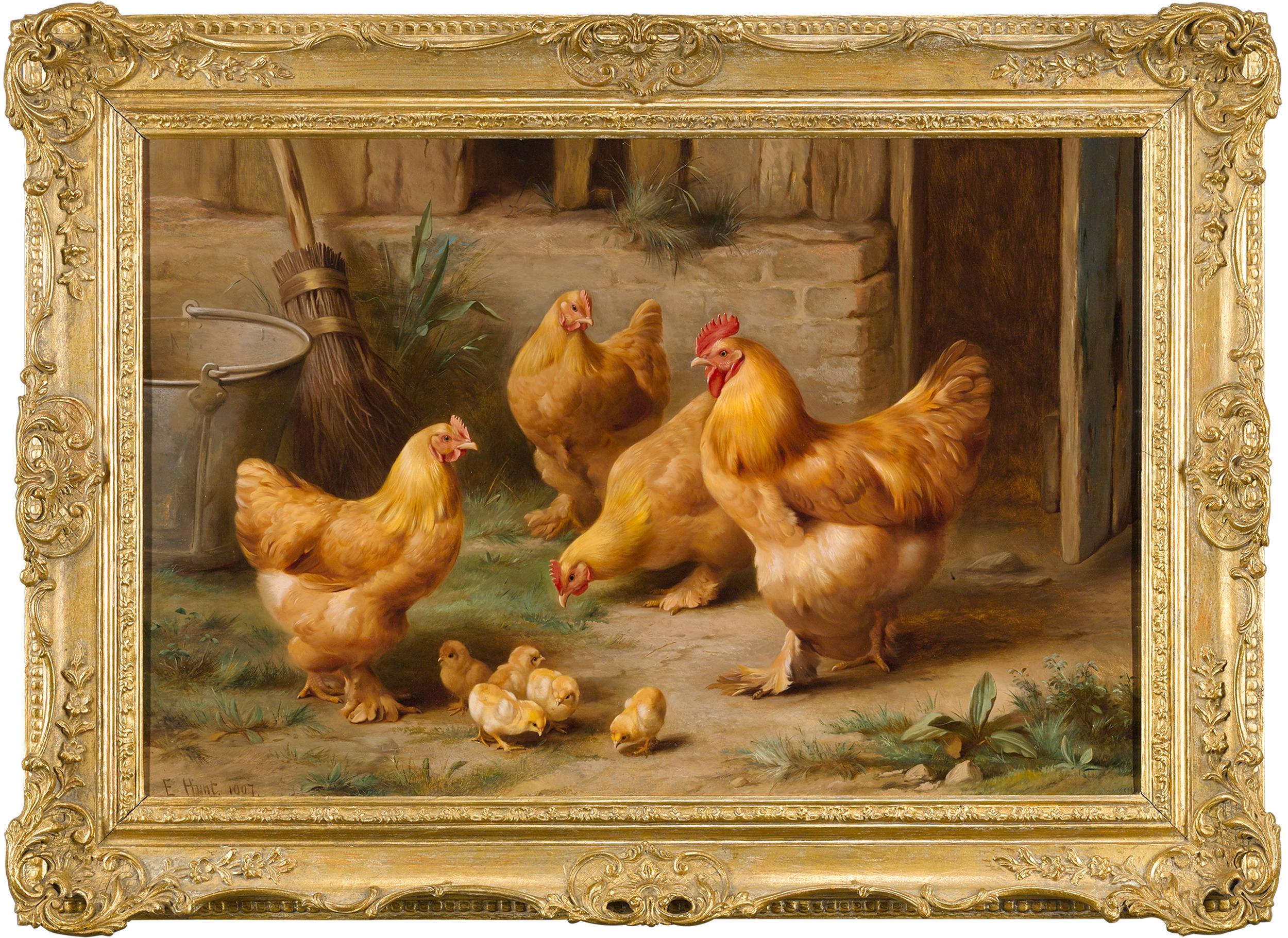 Chicken And Chicks By Edgar Hunt 1