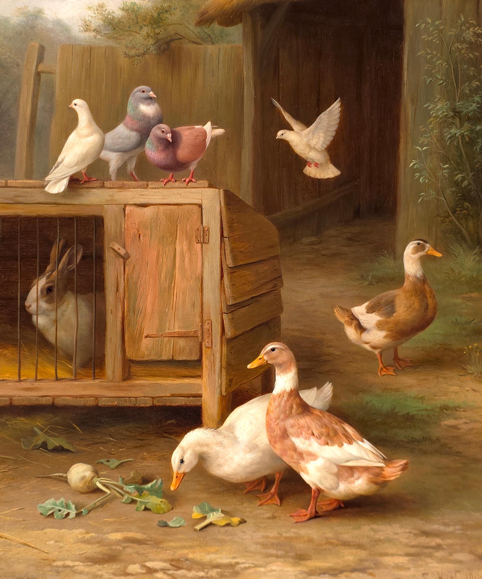 Freunde des Bauernhofs – Painting von Edgar Hunt