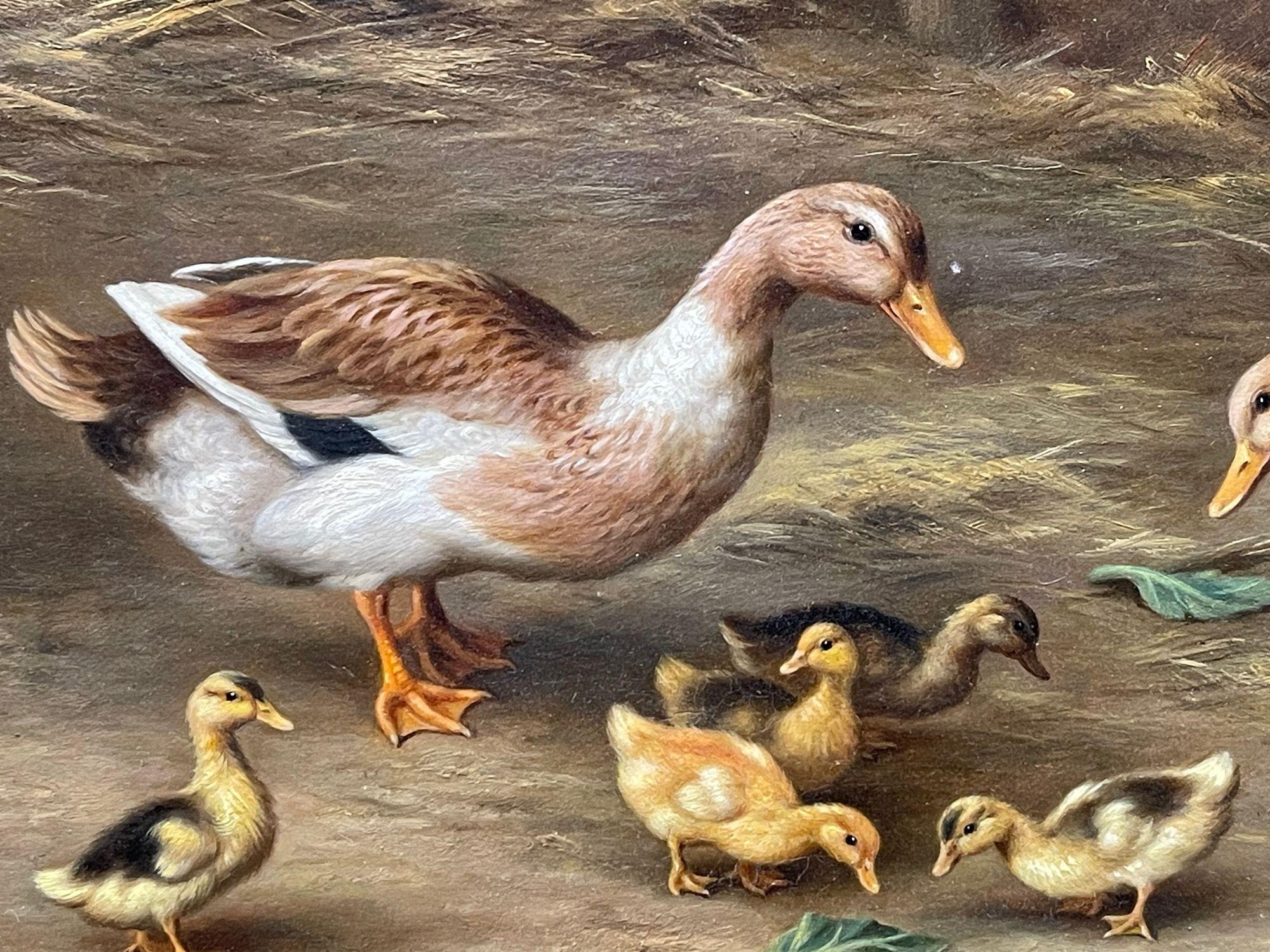 Edgar Hunt, oil on canvas, Farm animals, 1880. In Good Condition For Sale In Brighton, Sussex
