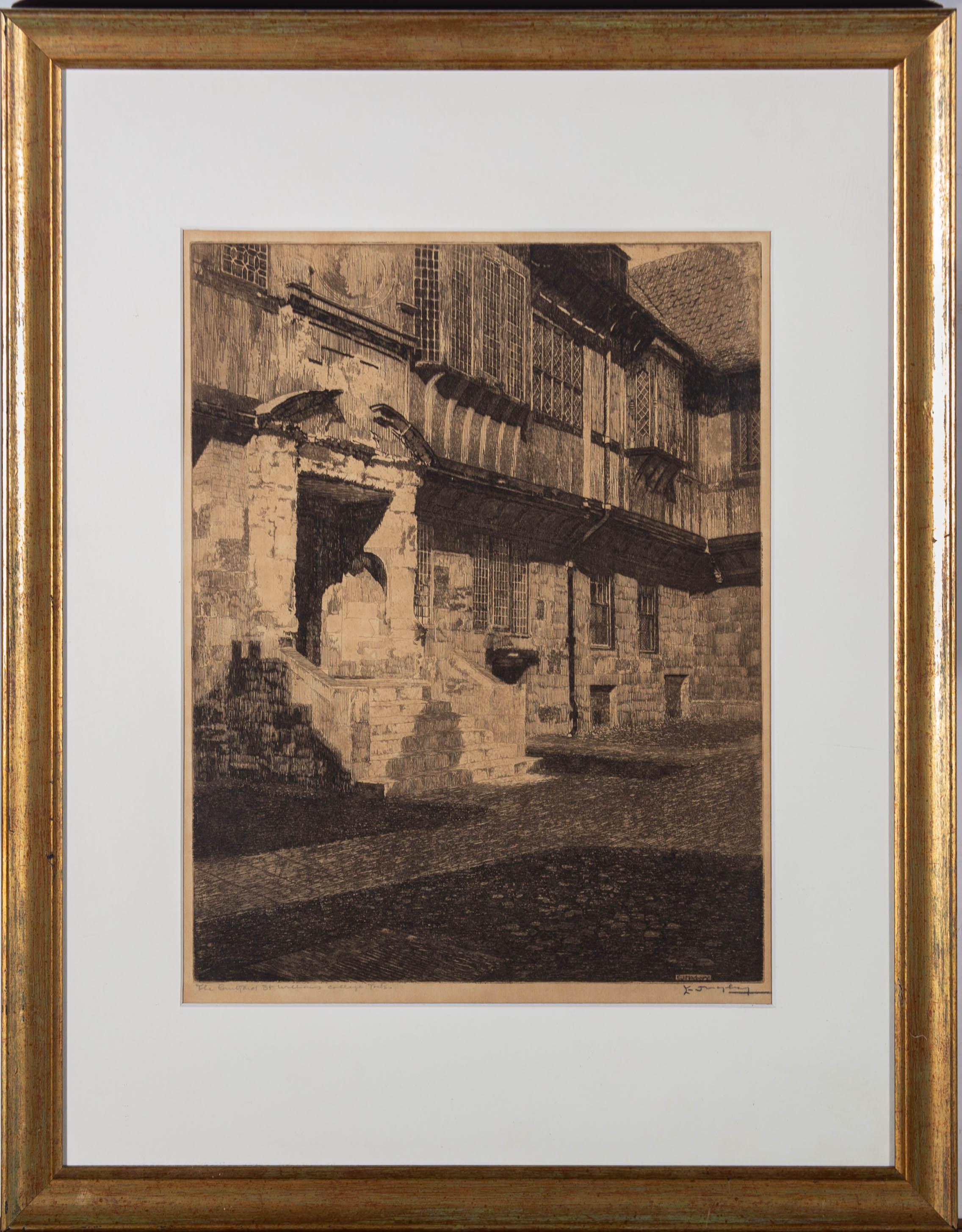 Edgar James Mayberry - Edgar James Mayberry (1887-1964) - Signed Etching,  St Williams College For Sale at 1stDibs
