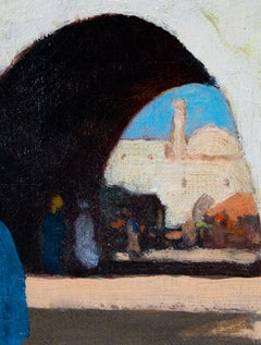 Tangier Oil Painting on Canvas, 20th Century, Unframed, Good Condition