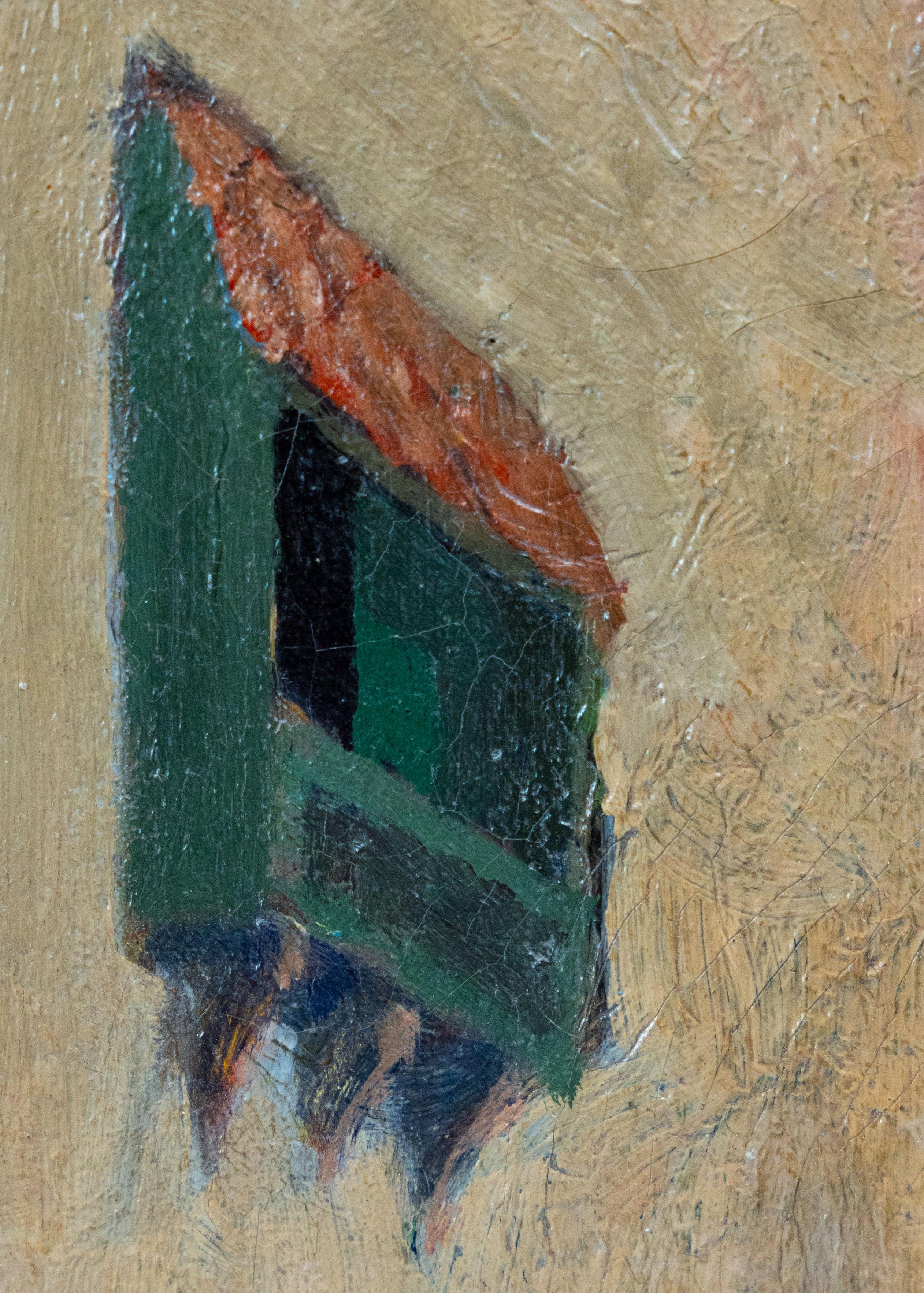 This atmospheric composition by Edgar L. Pattison depicts a vivid street scene in Tangier, Morocco, framed by a monumental arched doorway rendered in warm, sunlit tones. The viewer’s eye is drawn through the arch into a narrow street alive with