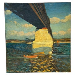 Edgar Lewis Pearce (1885–1954) Vista da sotto un ponte sul fiume Schuylkill, Filadelfia