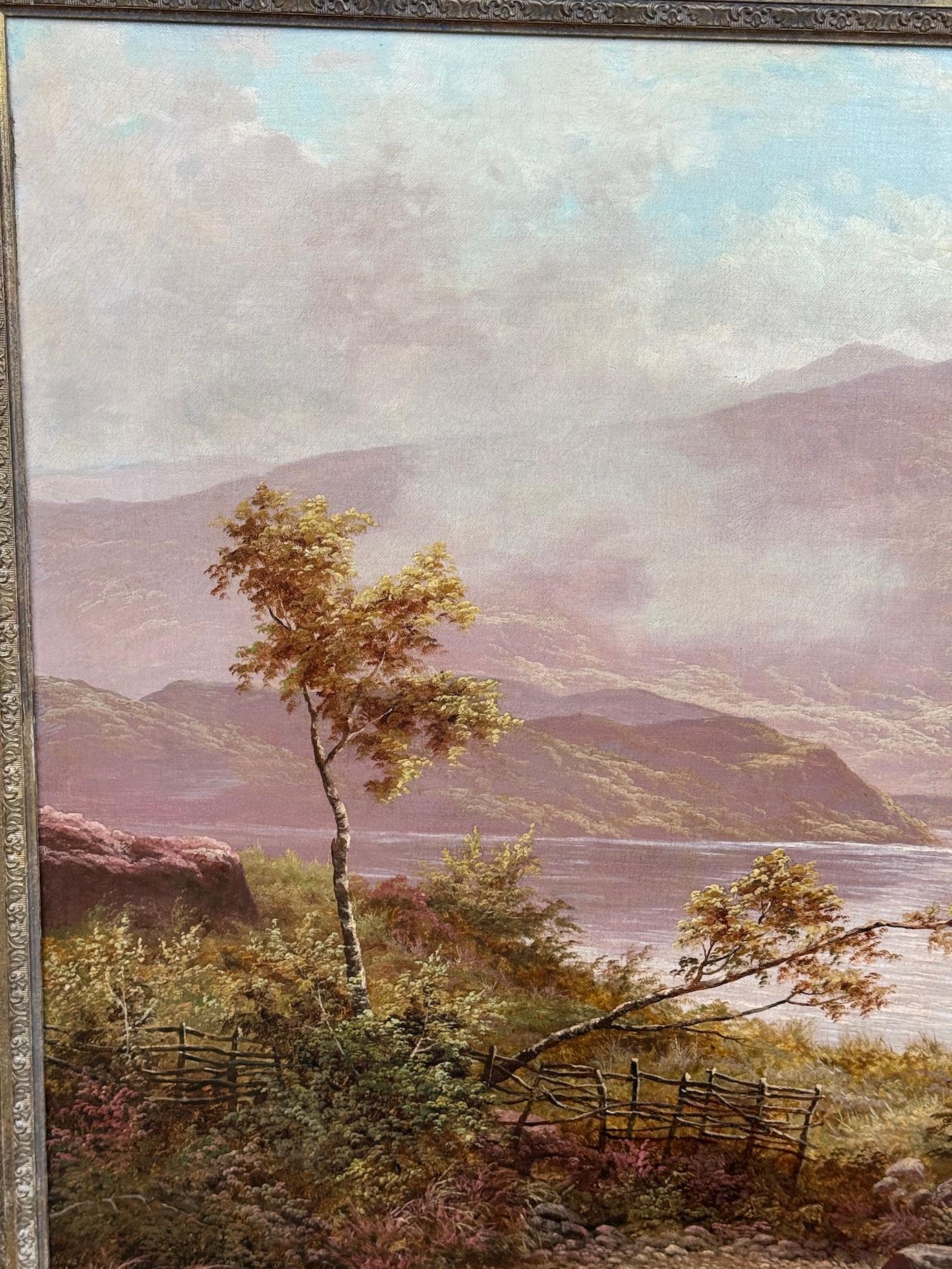 Edgar Longstaffe (1852-1933)
Enfants jouant au bord d'un lac, huile sur toile, vers 1890

Ce paysage serein et lumineux d'Edgar Lumin, peint vers 1890, capture la douce beauté des bords de lacs anglais ou écossais avec une touche nostalgique,