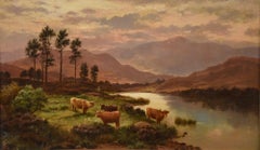 Pittura a olio di Edgar Longstaffe "Near Rannoch Moor" (vicino a Rannoch Moor)