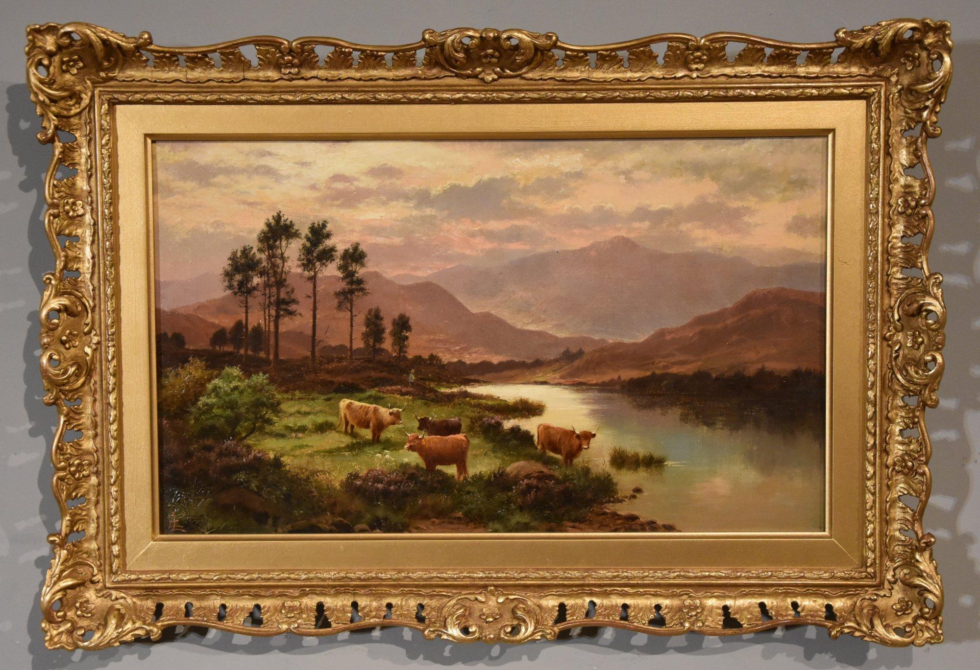 Óleo de Edgar Longstaffe "Cerca de Rannoch Moor" 1849 - 1912 Pintor de paisajes domésticos y de las Highlands, expuso en la Royal Academy, Dublín y Birmingham. Óleo sobre lienzo. Monograma firmado, Título verso

Dimensiones sin enmarcar 12 x 20