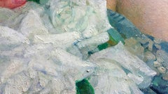 Elegant Woman holding White Roses Flowers , Portrait Champetre French Symbolist