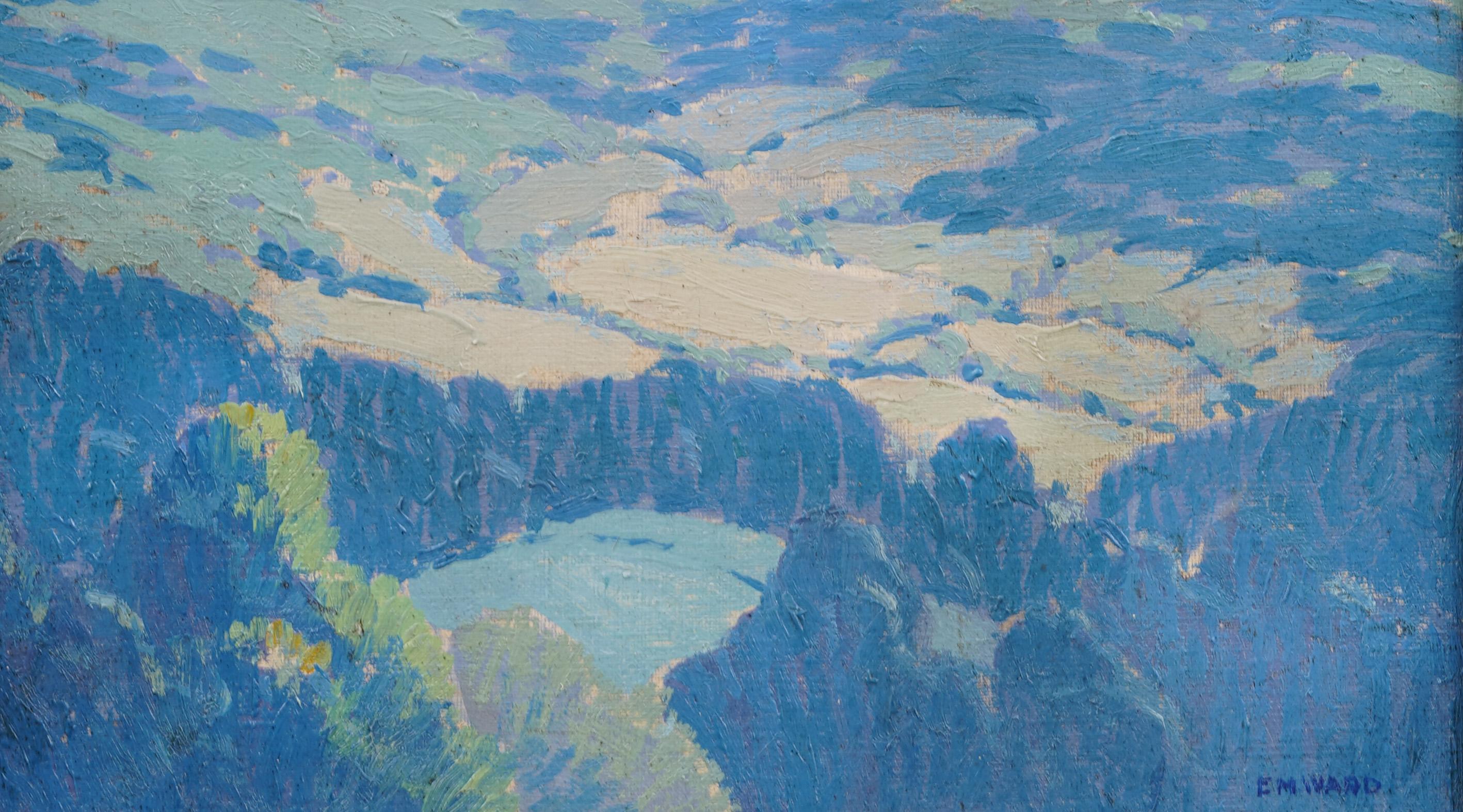 Antique American Impressionist Mountain Valley Panoramic Summer Landscape 3