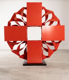 Edgar Negret El Sol Rojo, 1985, Bemaltes Aluminium, 250 x 244 x 80 cm 