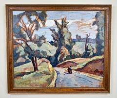 Edgar Nye 'American 1879-1943' Oil on Board Titled "Going Home" #24