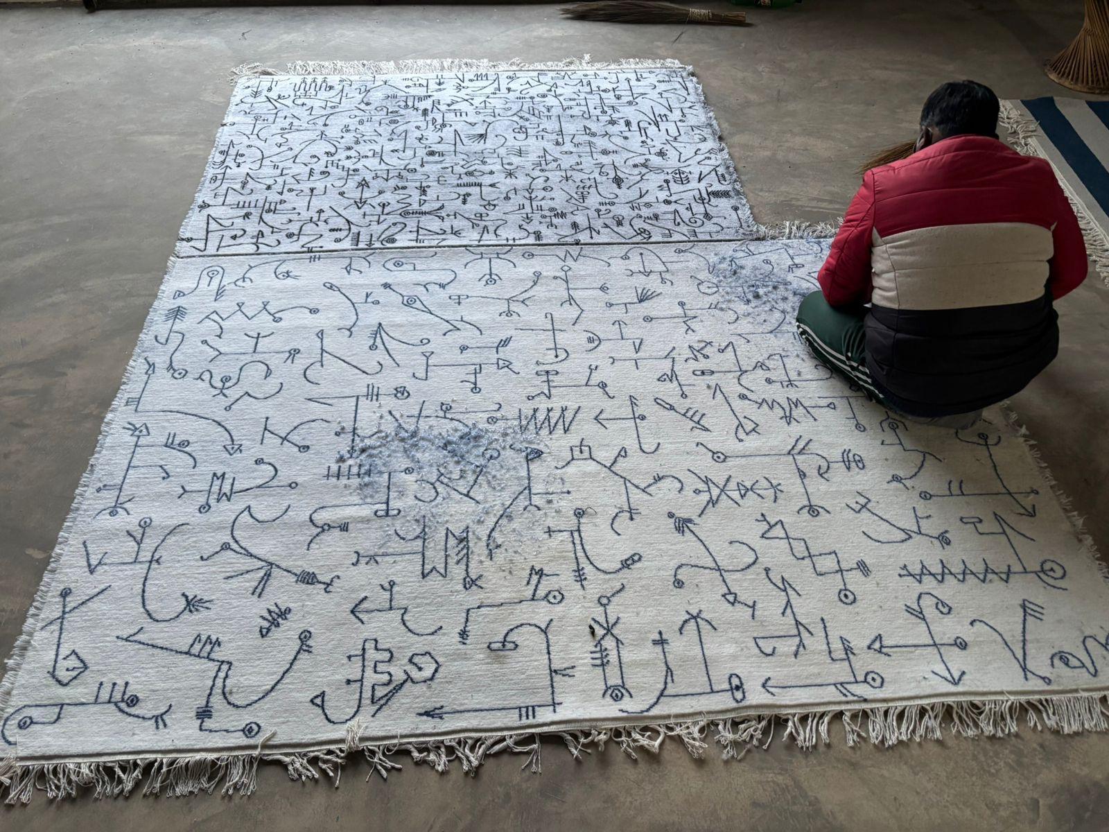 Edgar Orlanieta I - Ltd. Ed. Artistics Knots Rugs laine et soie noués à la main 6' x 4' en vente 5