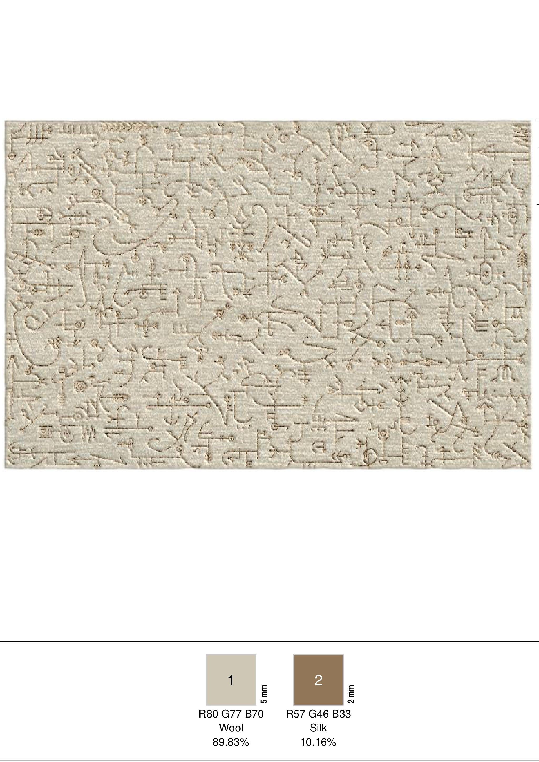 Moderne Edgar Orlanieta III - Ltd. Ed. Artistics Knots Rugs laine et soie noués à la main 6' x 4' en vente