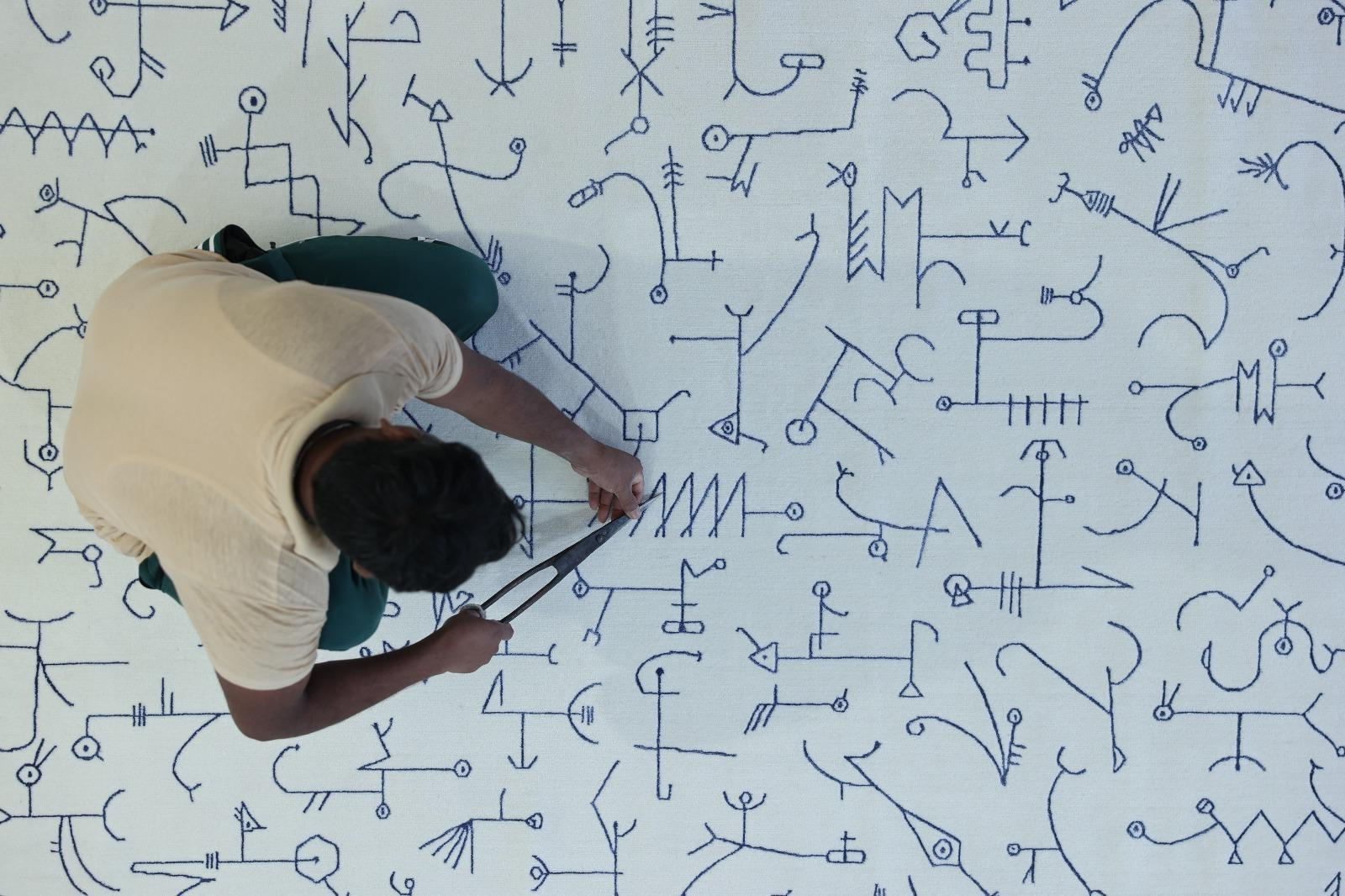 Laine Edgar Orlanieta III - Ltd. Ed. Artistics Knots Rugs laine et soie noués à la main 6' x 4' en vente