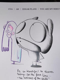 Edgar Plans Sei il mio eroe COA Disegno originale Unico 1/1 Monster Man Street