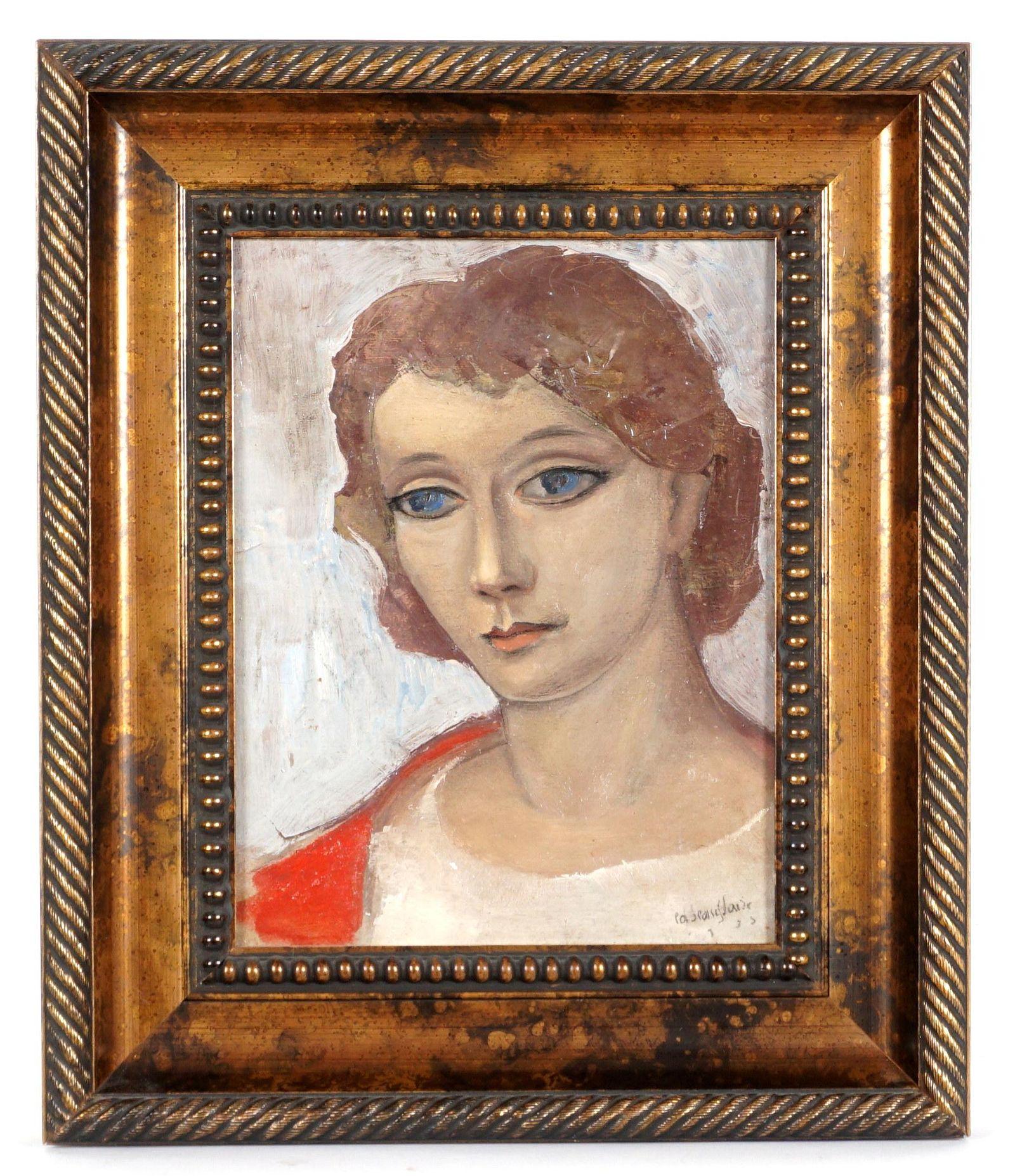 Edgar Scauflaire Portrait Painting - Portrait of a Modern Woman (Oil on Canvas, 1933)